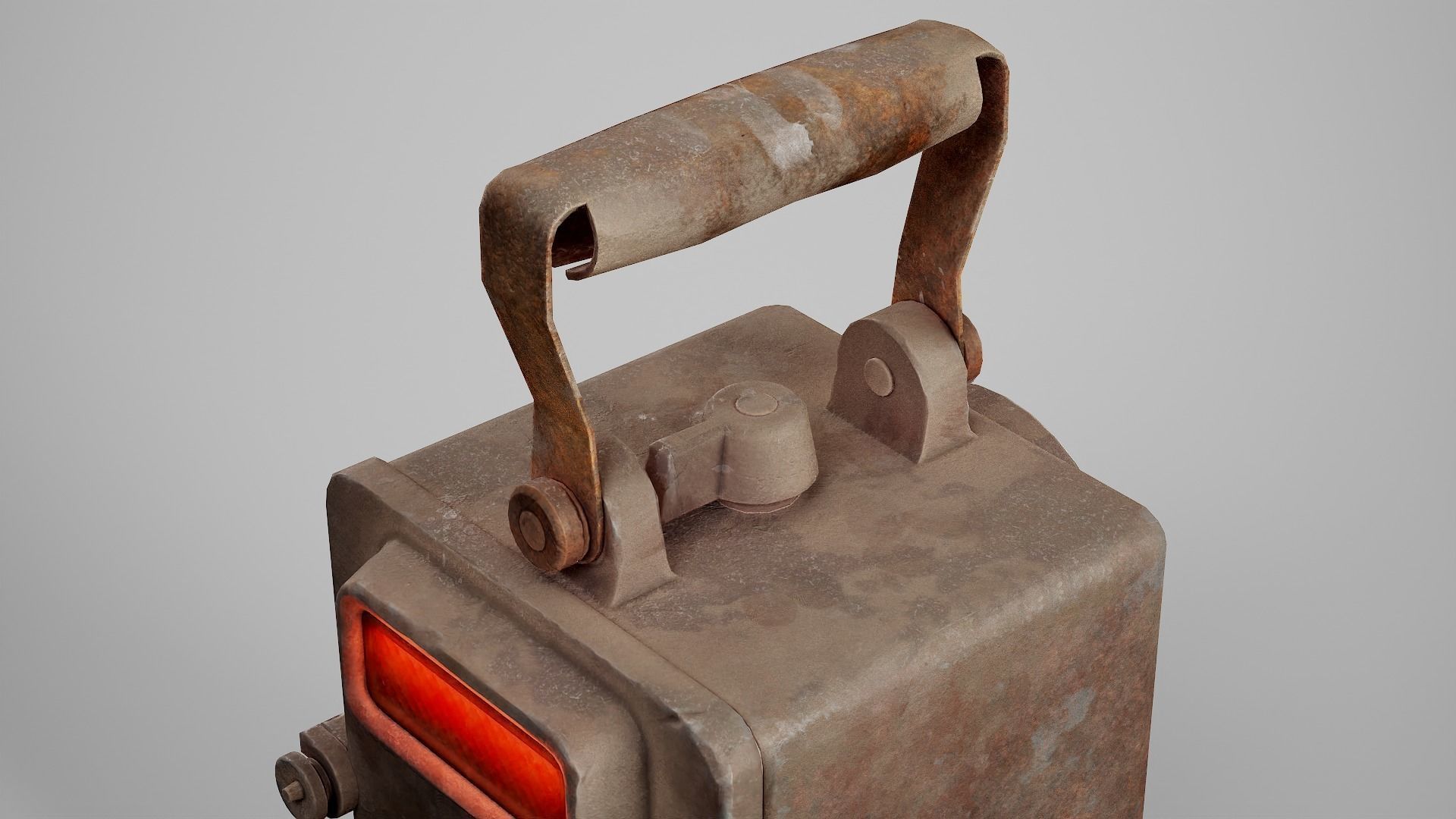 Old retro dirty damaged wonder lamp flashlight da1 Low-poly 3D model_10