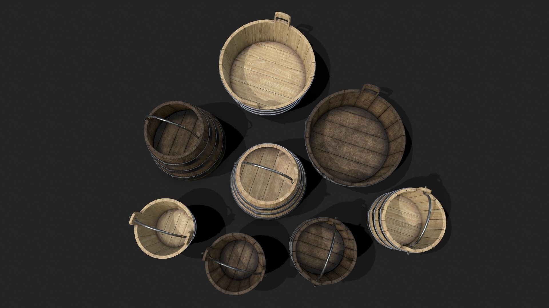 Bucket Pack Low poly 3D Models Low-poly 3D model_4