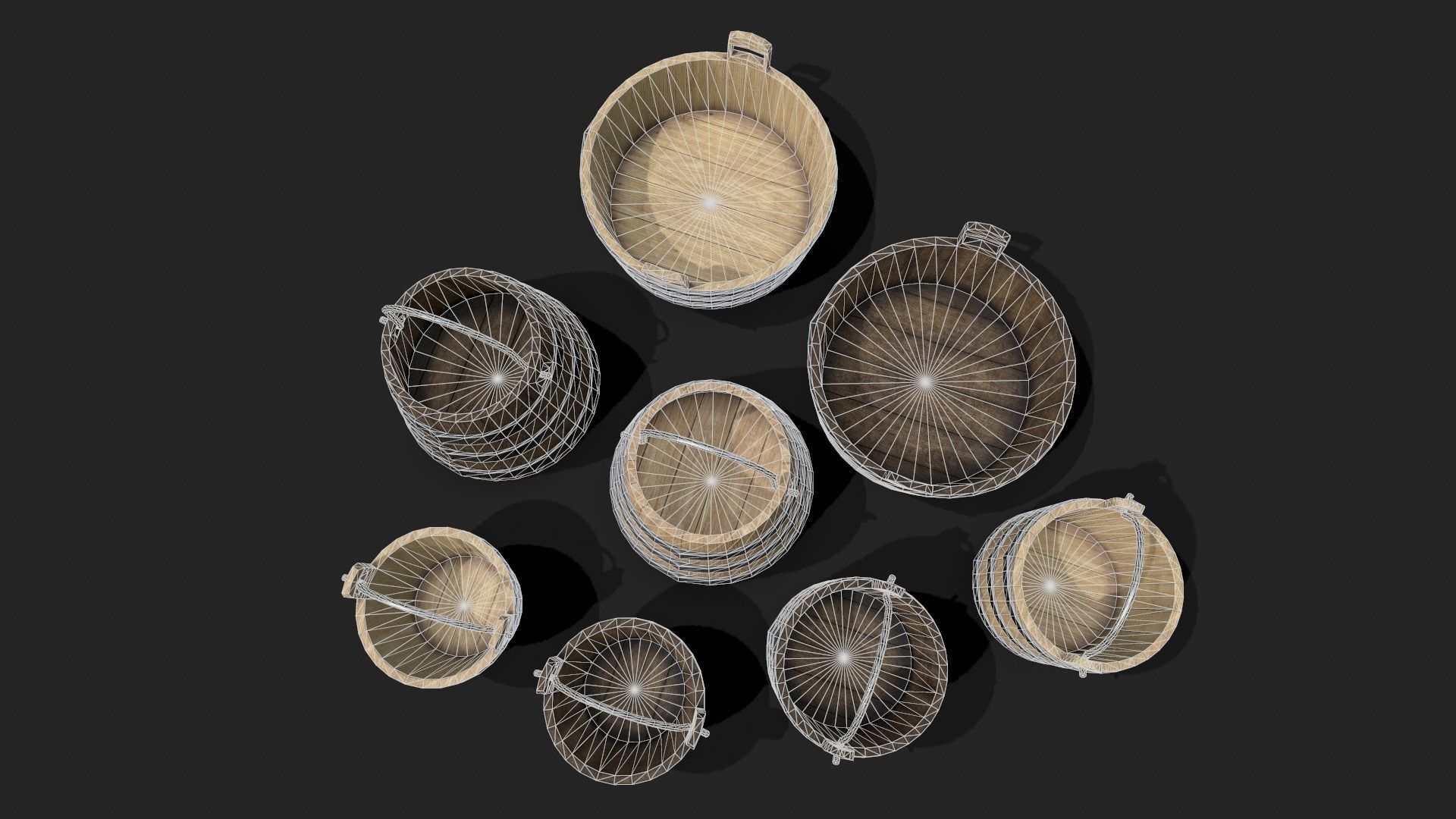 Bucket Pack Low poly 3D Models Low-poly 3D model_13