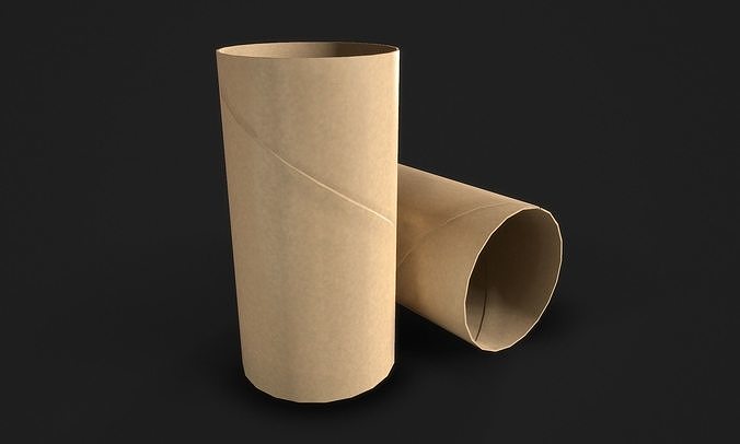 Toilet Paper Roll Tube Low-poly 3D model