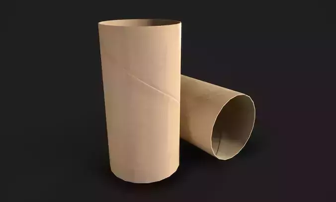 Toilet Paper Roll Tube Low-poly 3D model