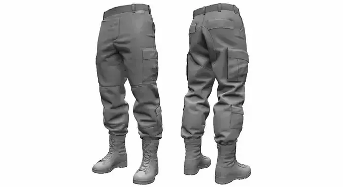 ACU Army Combat Uniform Pants High Poly