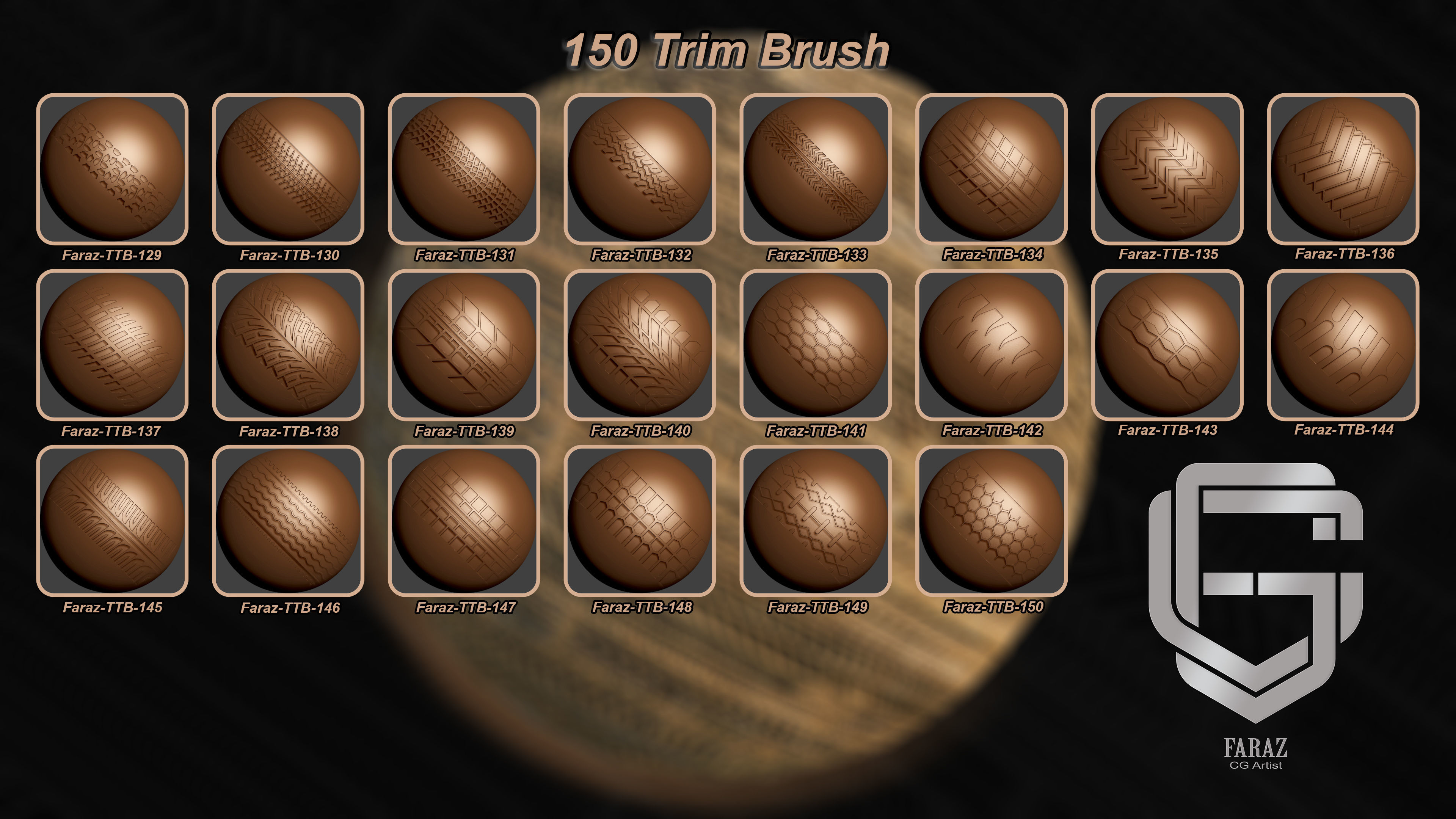 150 Tire tracks trim brush alpha and Brush 3D model CGTrader