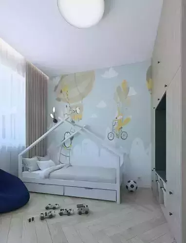 Playful cozy children room
