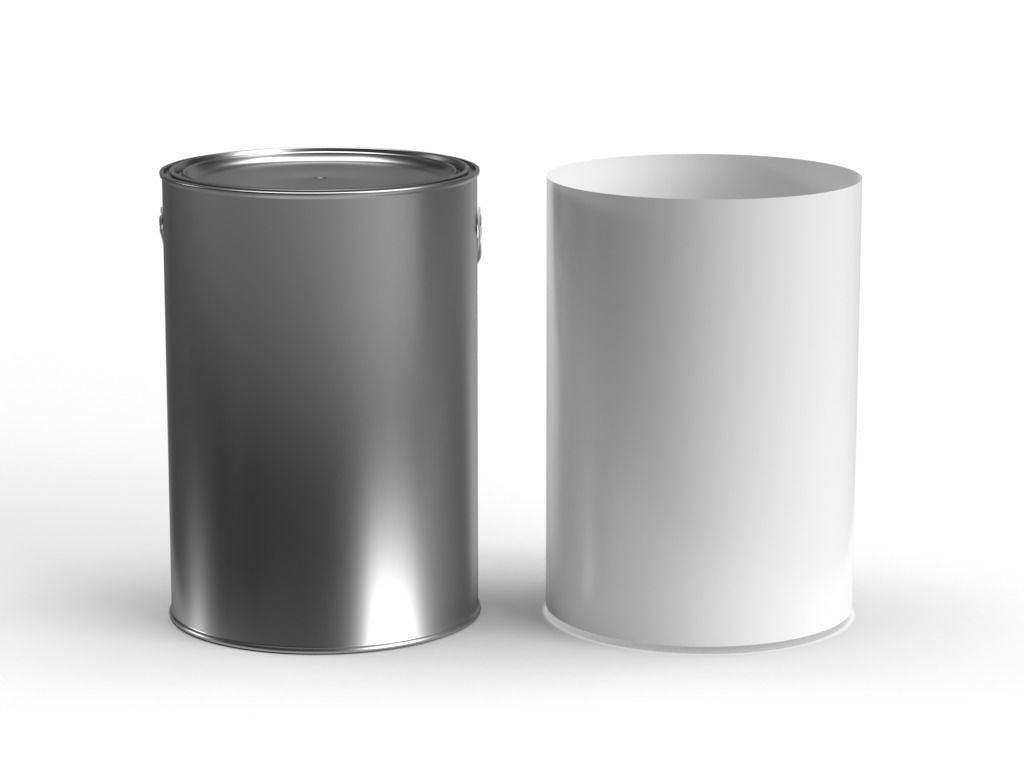 Gallon paint can with plastic handle  3D model_1