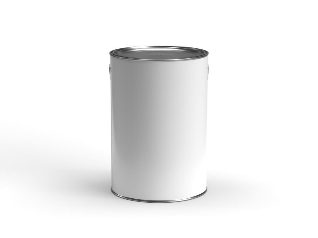Gallon paint can with plastic handle  3D model_5