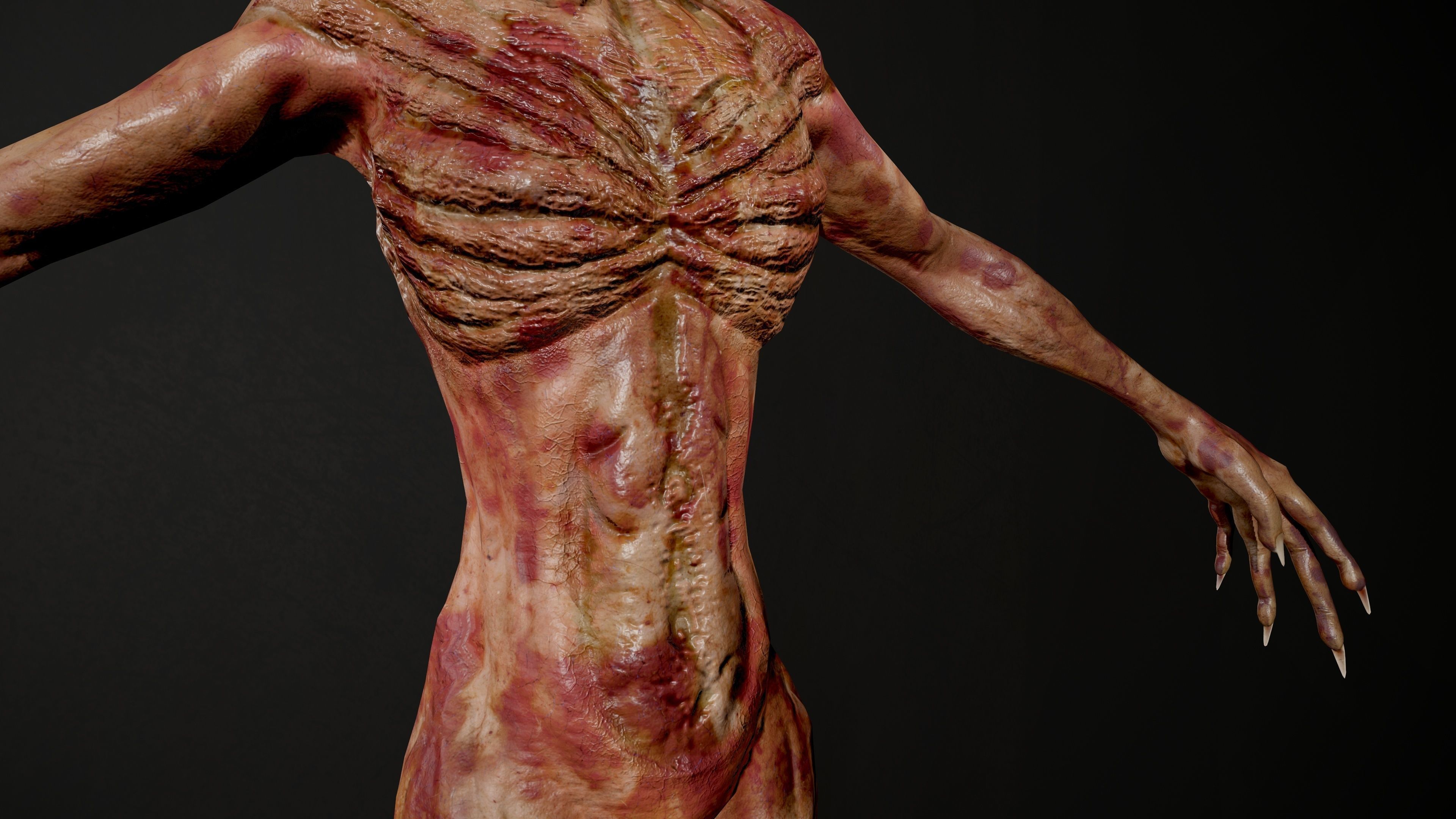 Ghoul zombie skeleton Low-poly 3D model_9