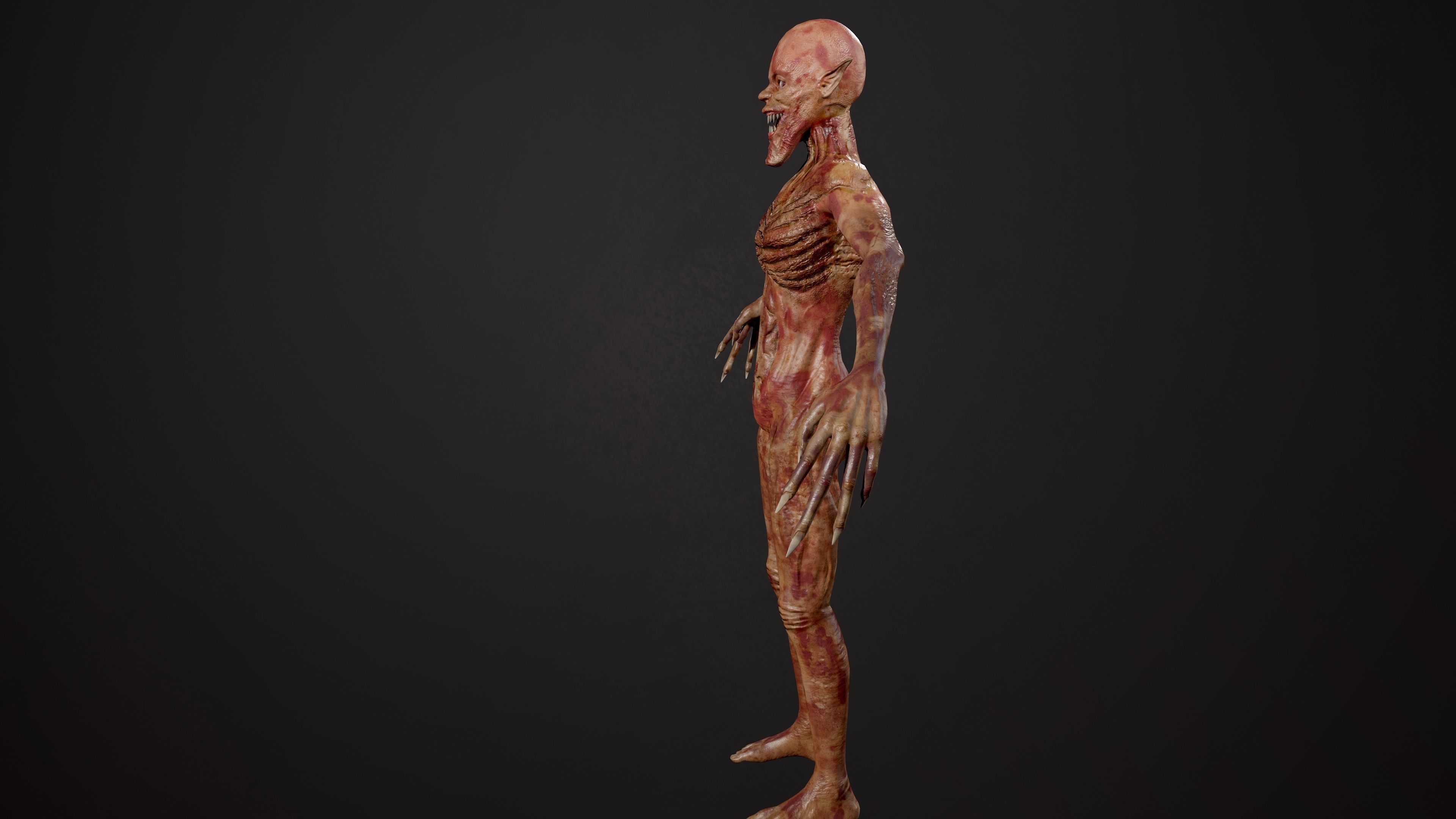 Ghoul zombie skeleton Low-poly 3D model_3