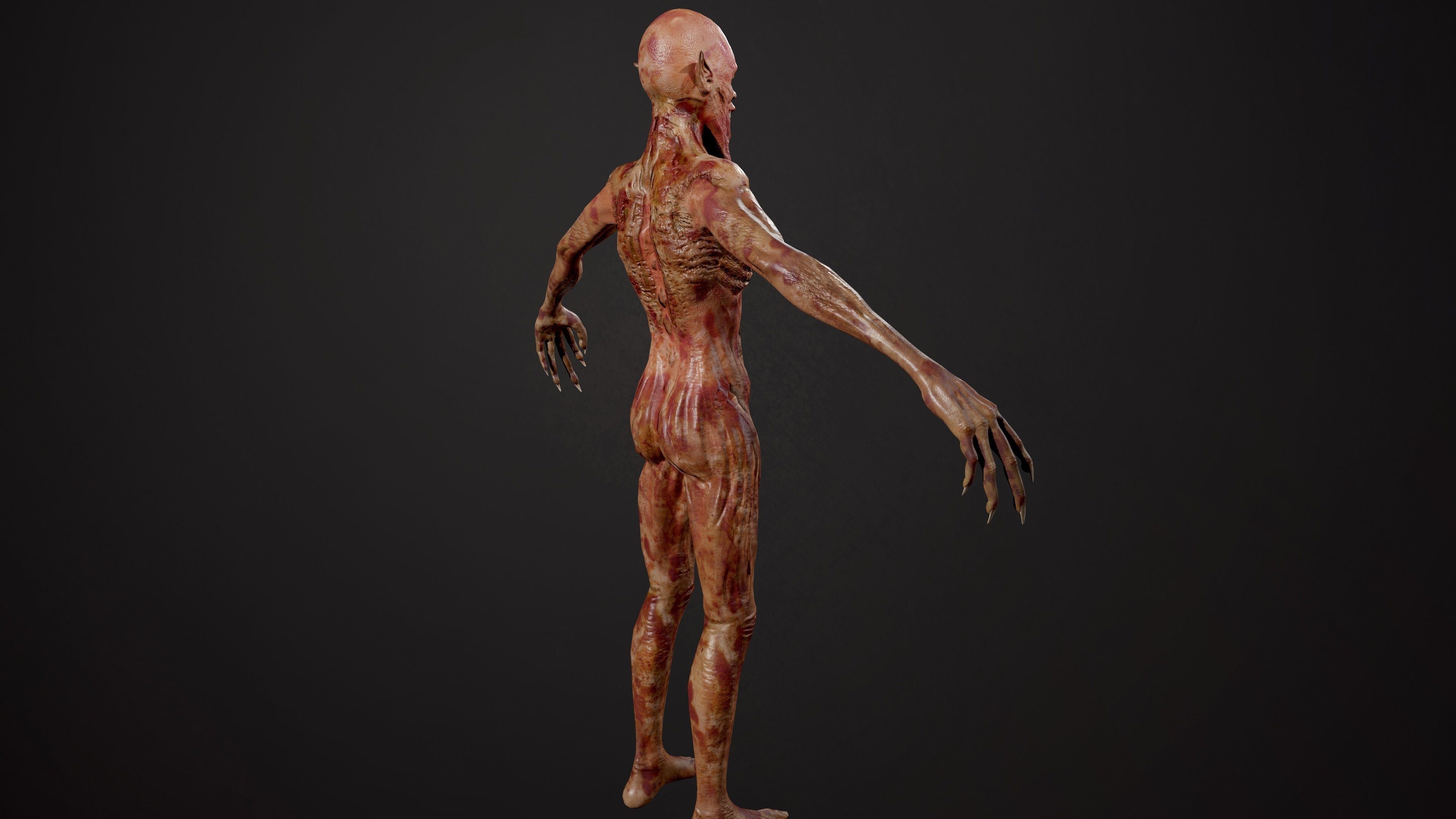 Ghoul zombie skeleton Low-poly 3D model_7