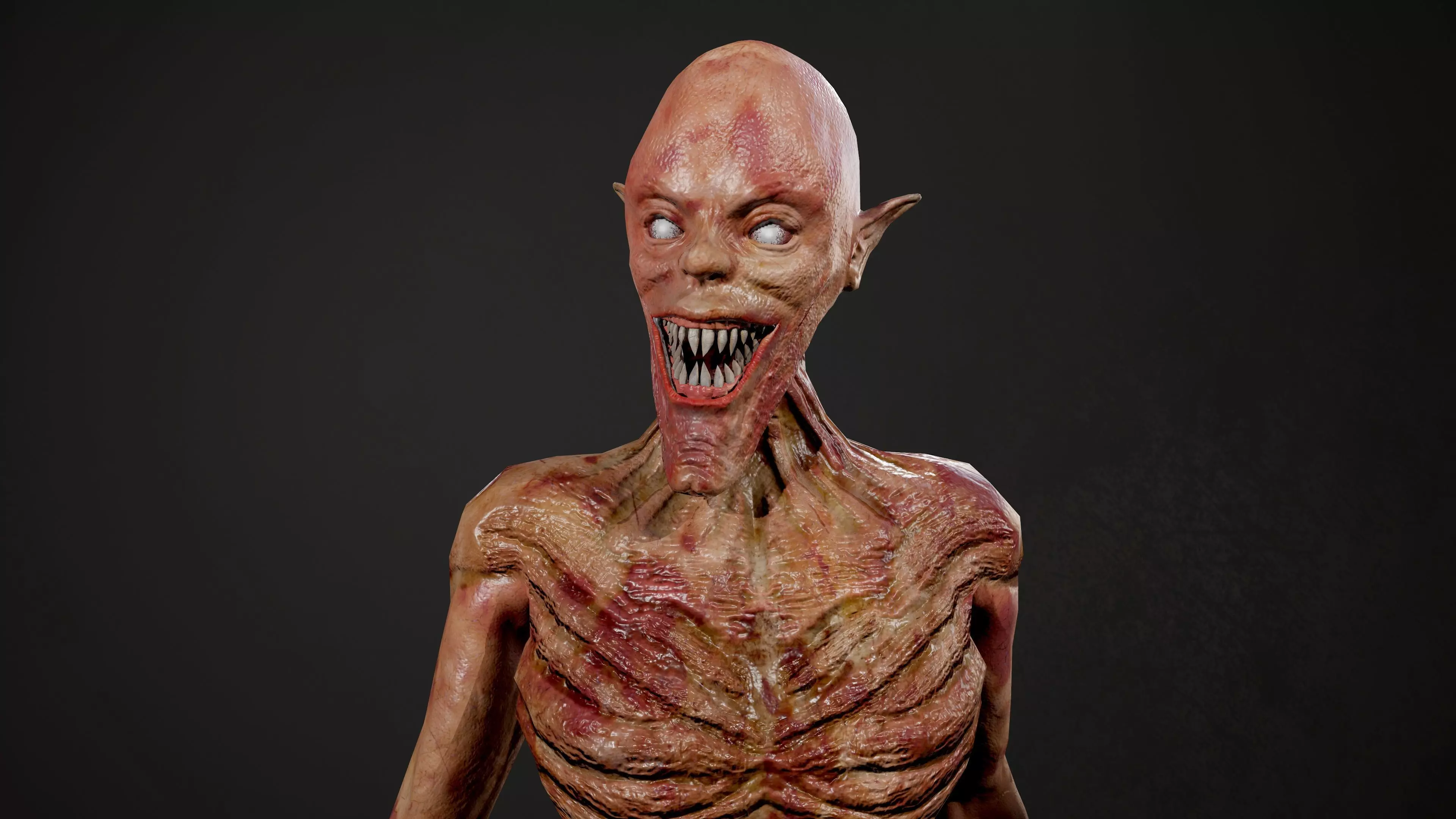 Ghoul zombie skeleton Low-poly 3D model_0