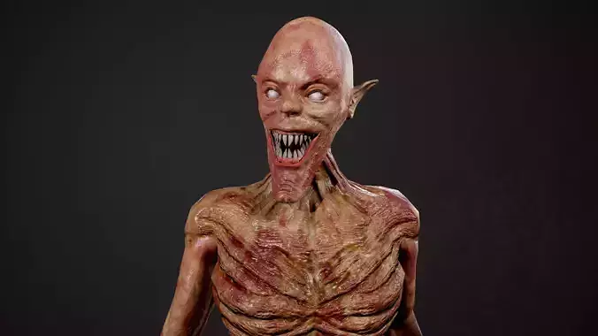 Ghoul zombie skeleton Low-poly 3D model