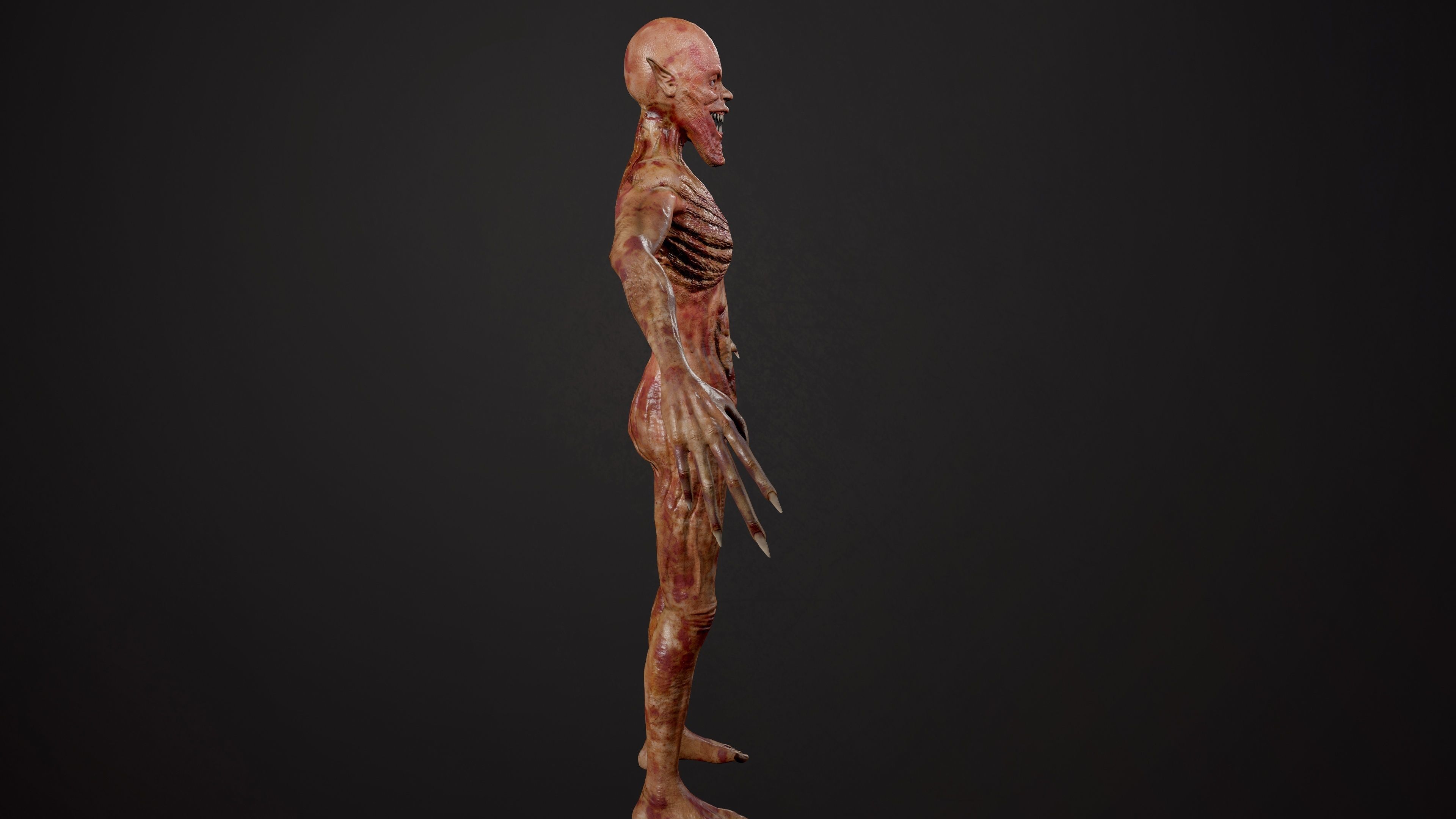 Ghoul zombie skeleton Low-poly 3D model_4
