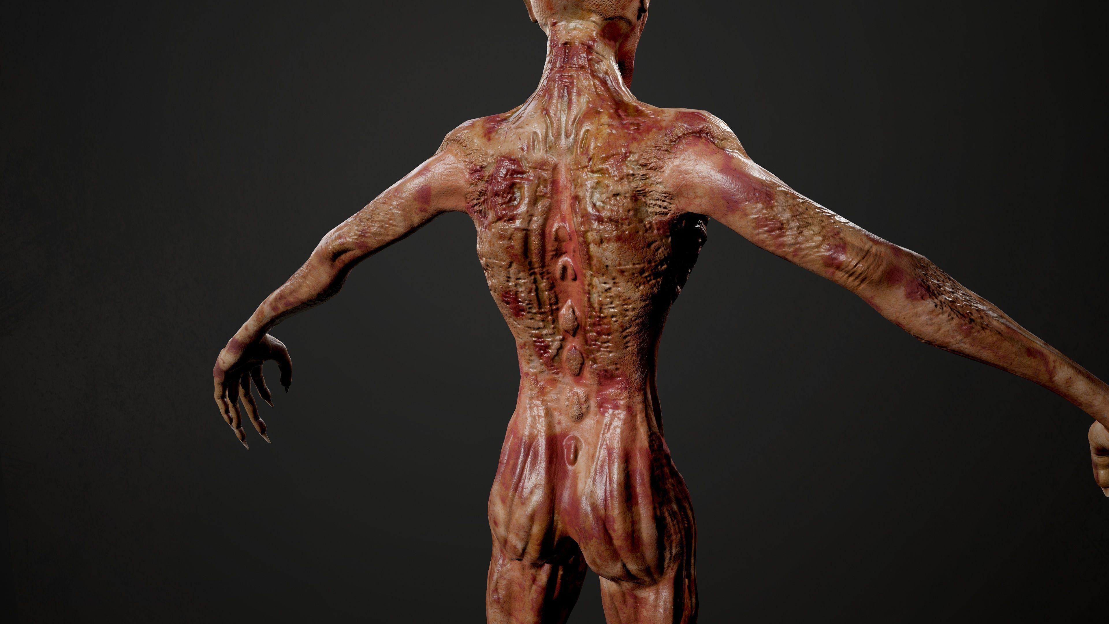 Ghoul zombie skeleton Low-poly 3D model_11