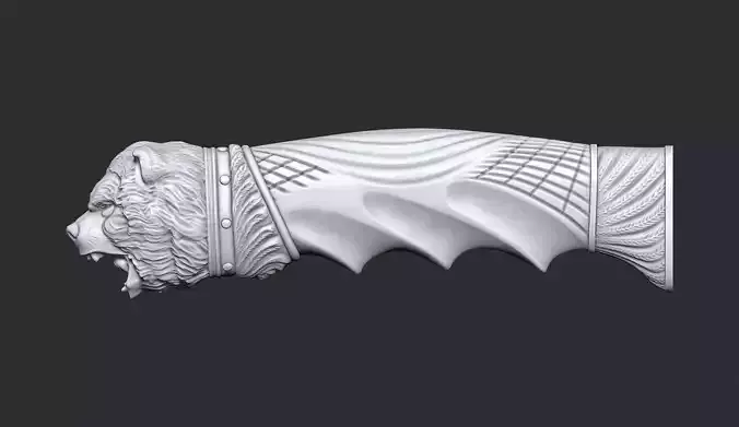 Bear Head Knife Handle 3D print model