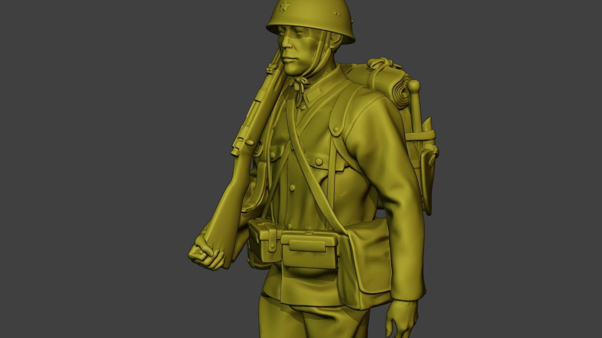 Japanese soldier ww2 Walk2 J1 3D print model_18