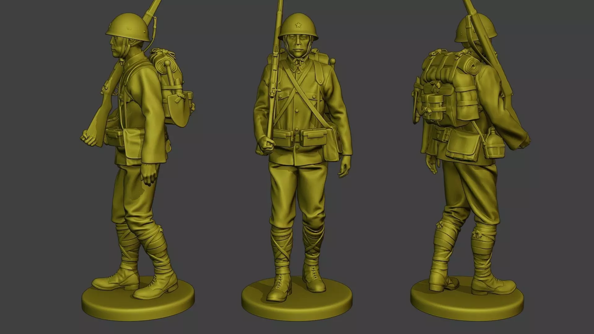 Japanese soldier ww2 Walk2 J1 3D print model_0