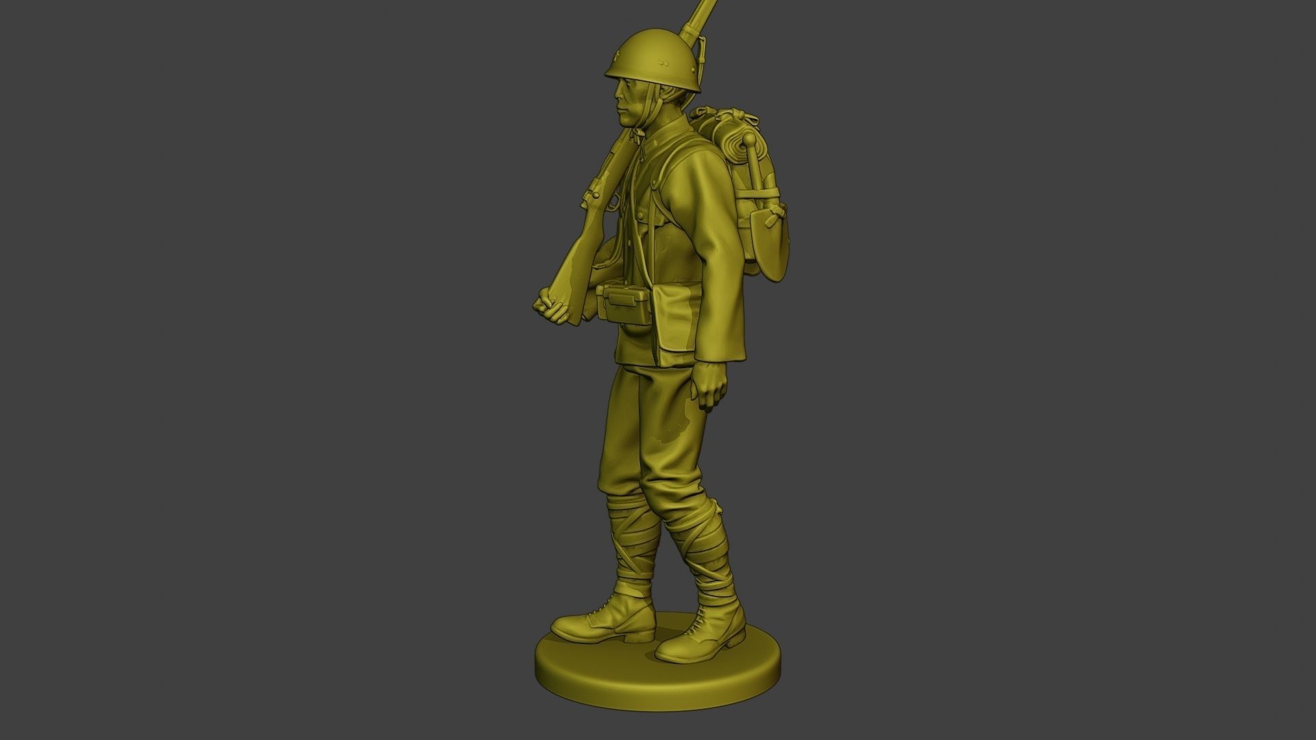 Japanese soldier ww2 Walk2 J1 3D print model_3