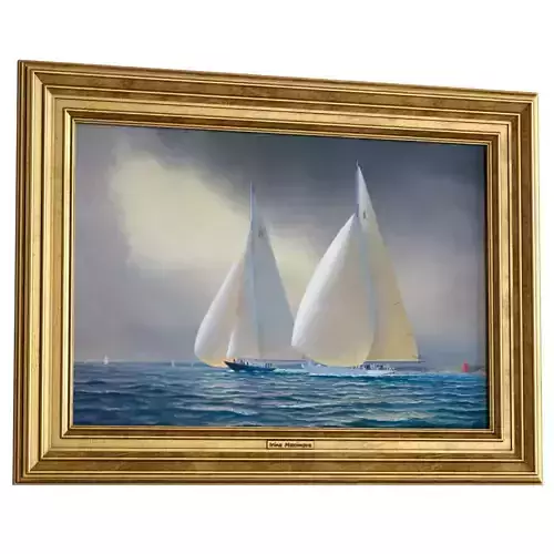 Classical picture in a wooden frame