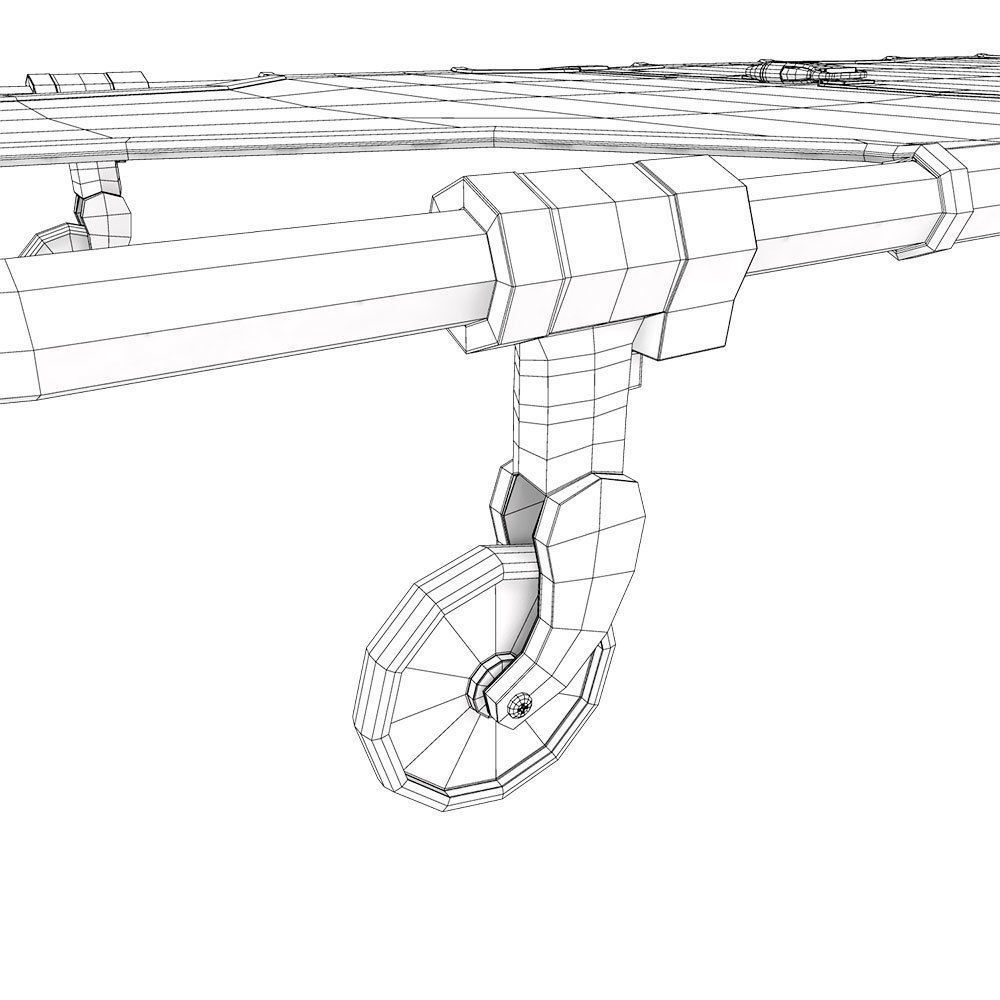 Medical patient stretcher 3d model 3D model_5