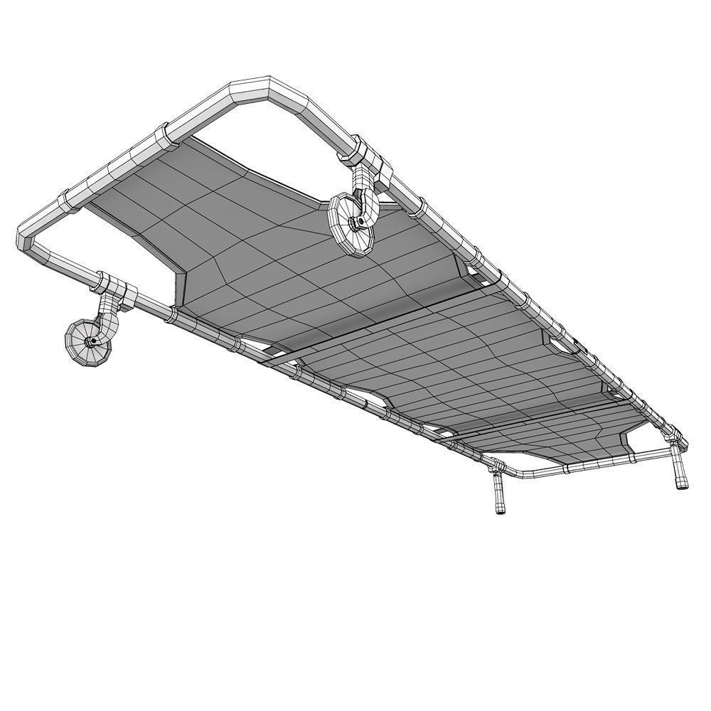 Medical patient stretcher 3d model 3D model_7