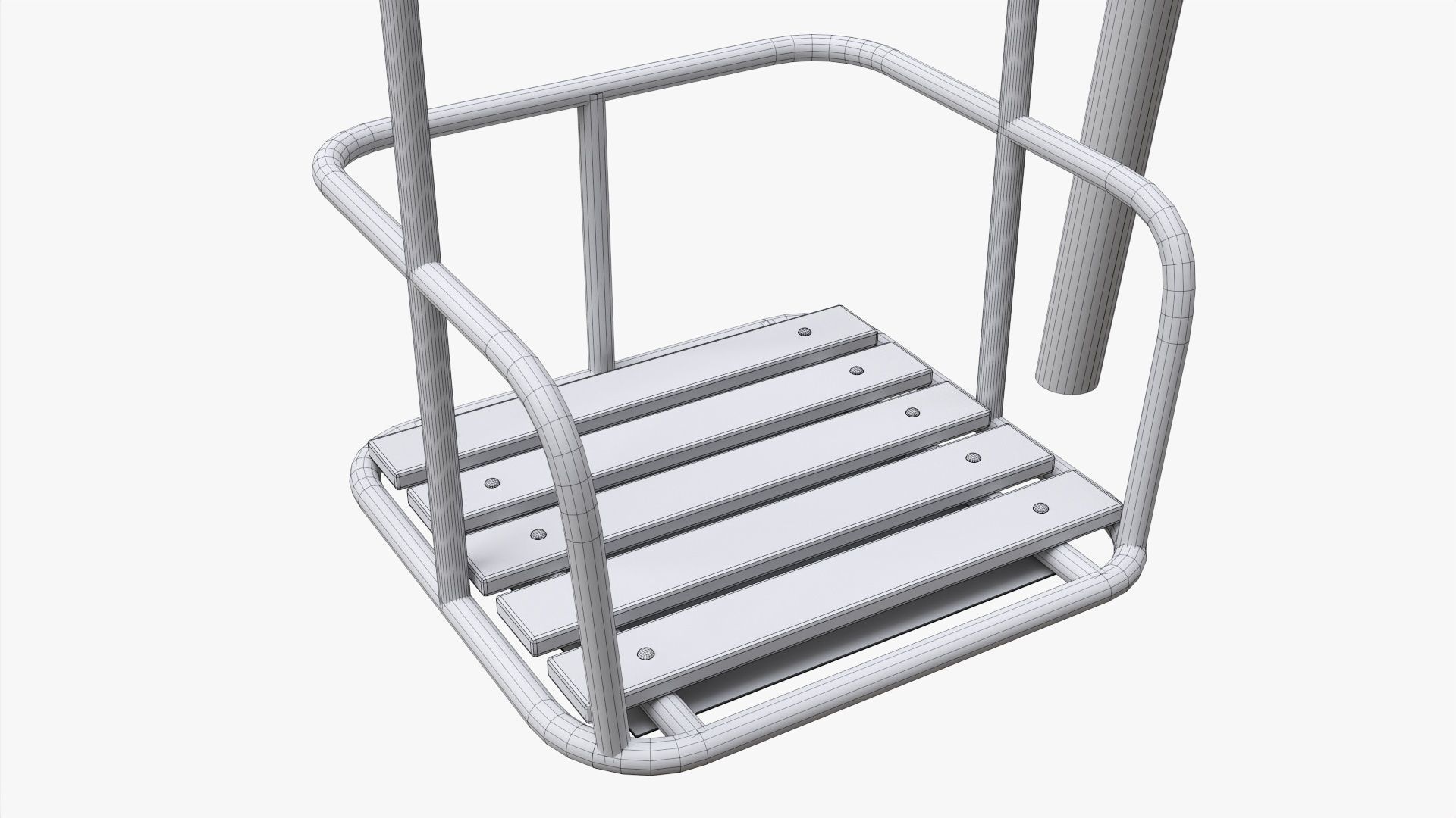 Playground metal swing 01 3D model_9