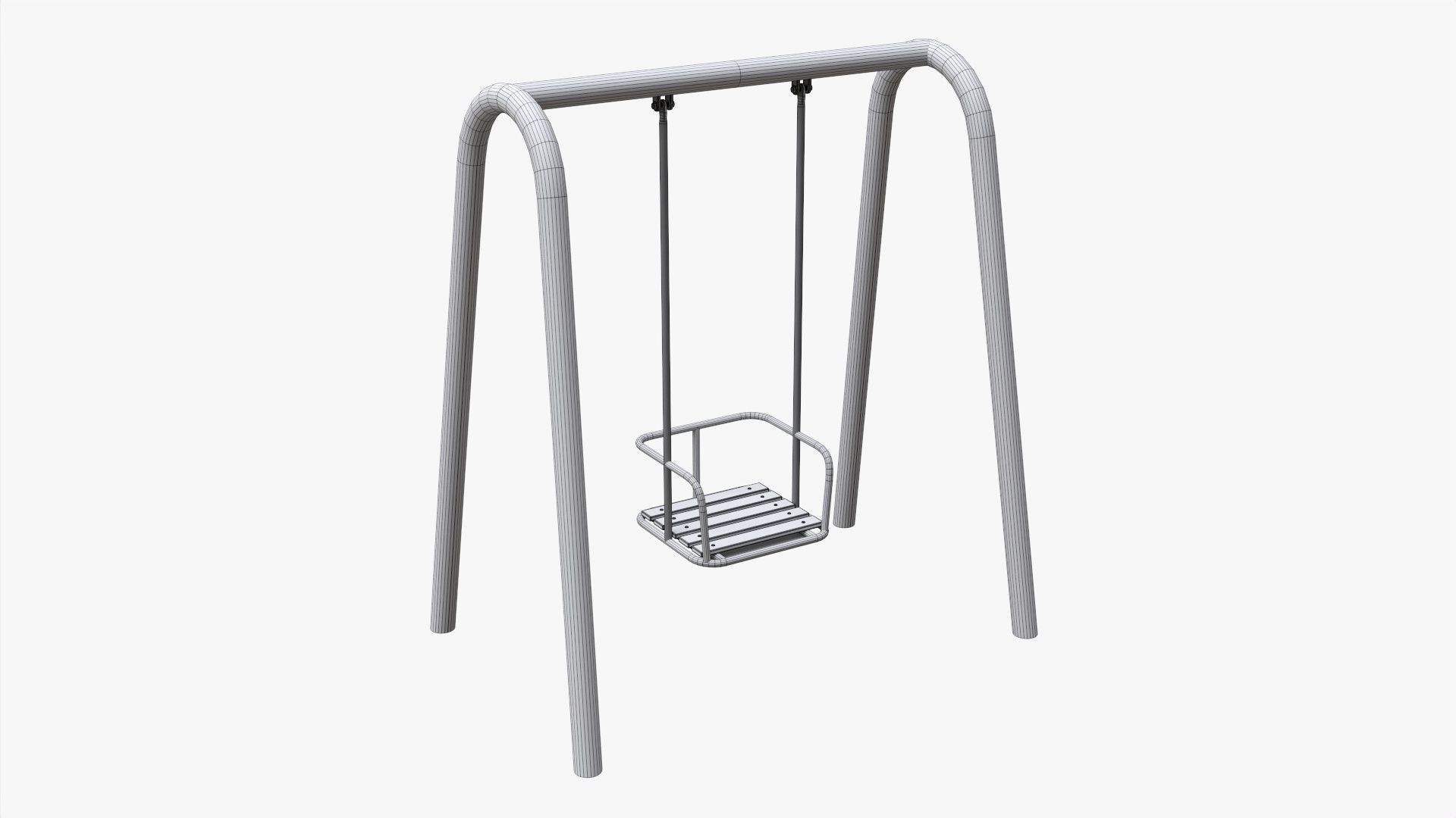Playground metal swing 01 3D model_8