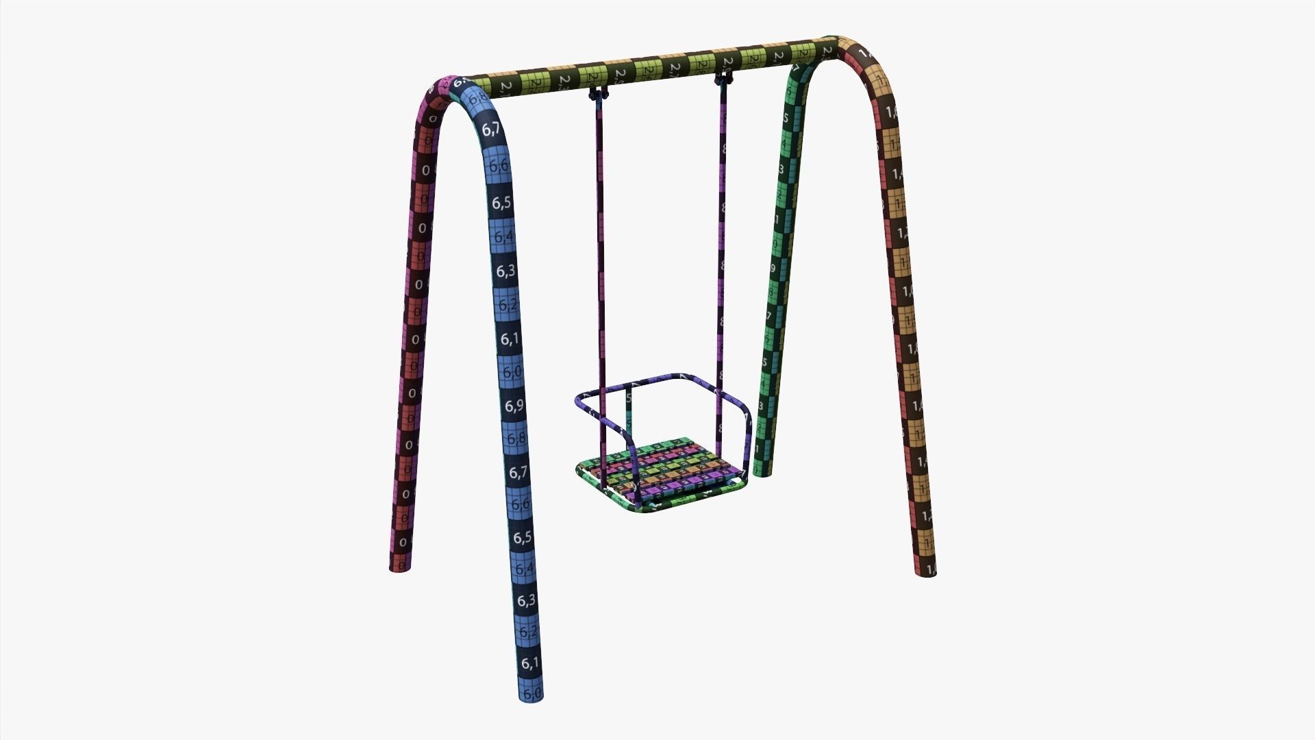 Playground metal swing 01 3D model_10