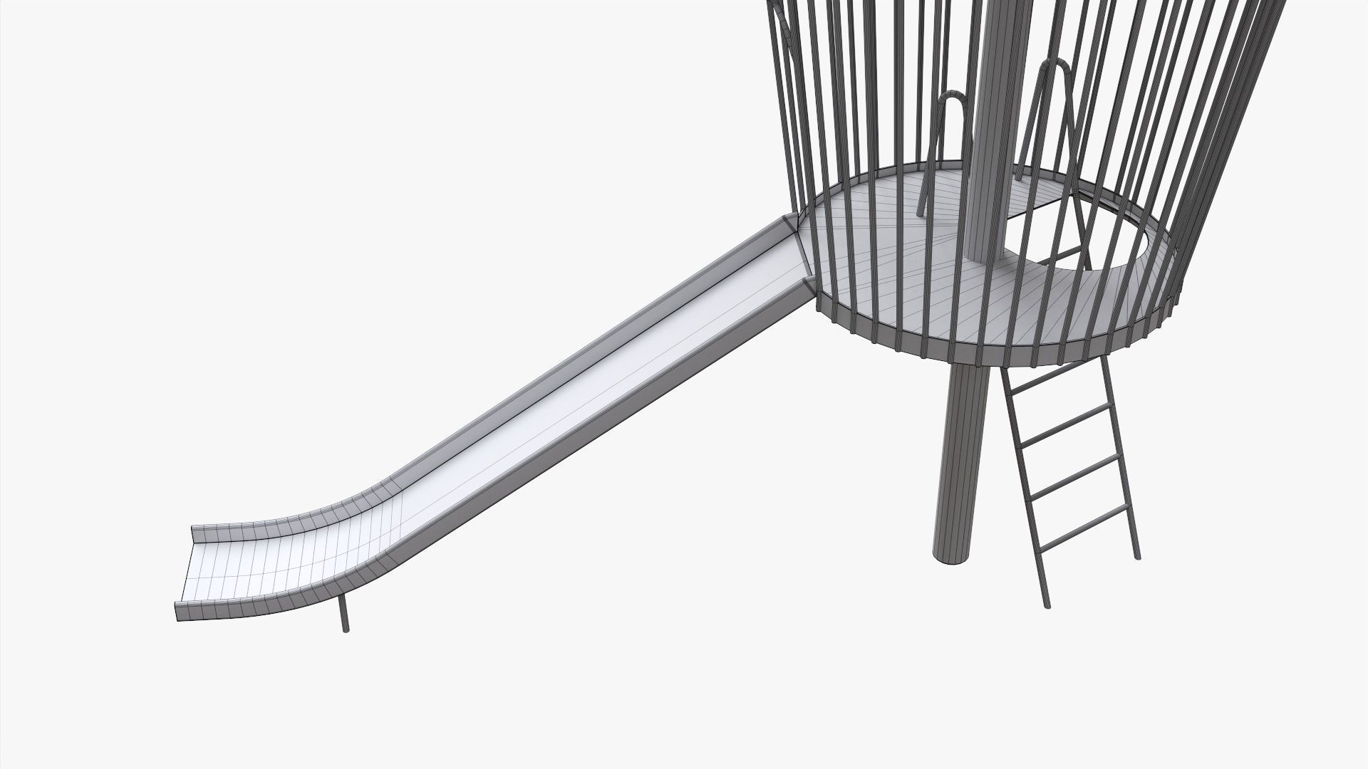 Playground rocket small 3D model_7