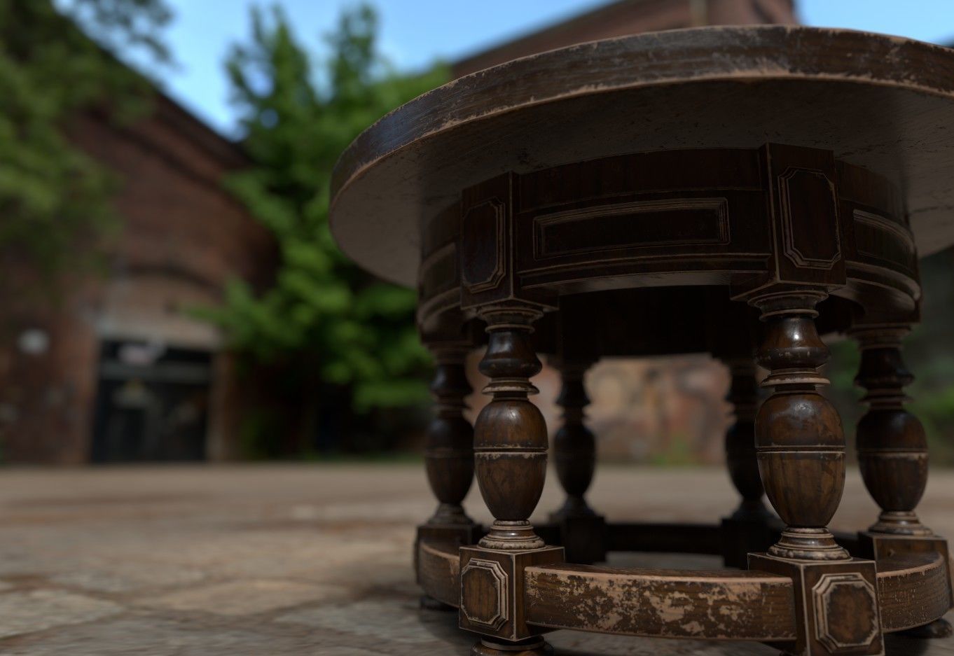 Table round 3D model_1