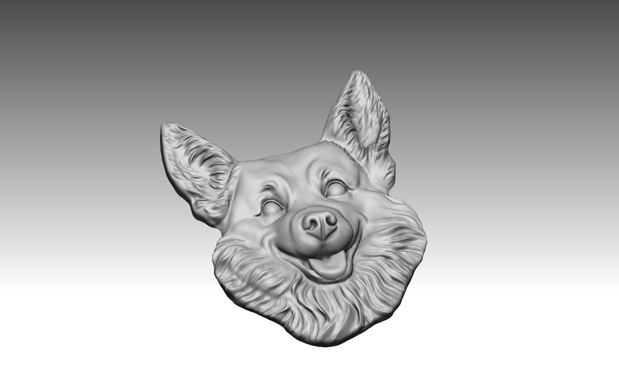 Welsh Corgi Dog bas relief pendant 3D print model 3D print model_25