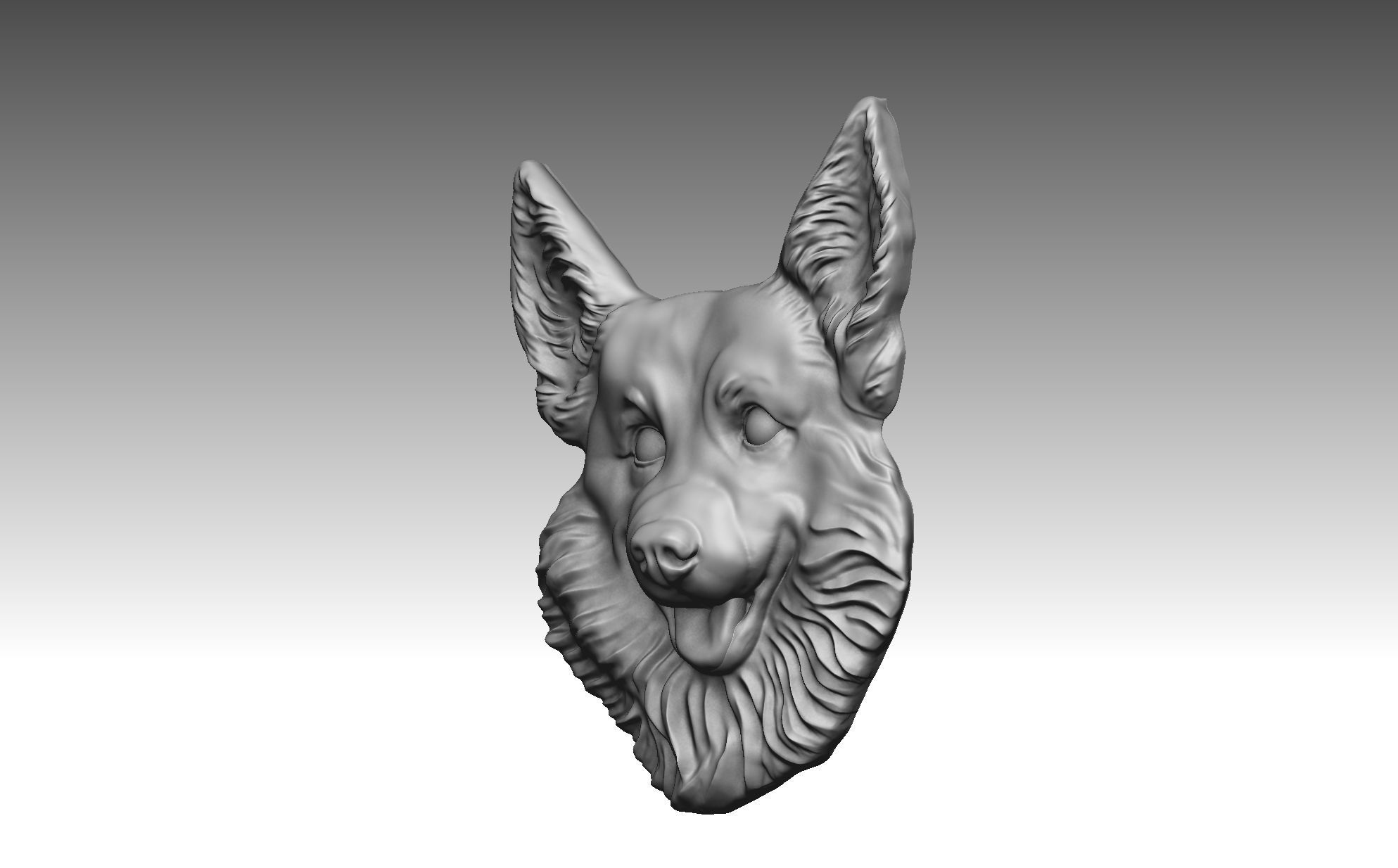 Welsh Corgi Dog bas relief pendant 3D print model 3D print model_27