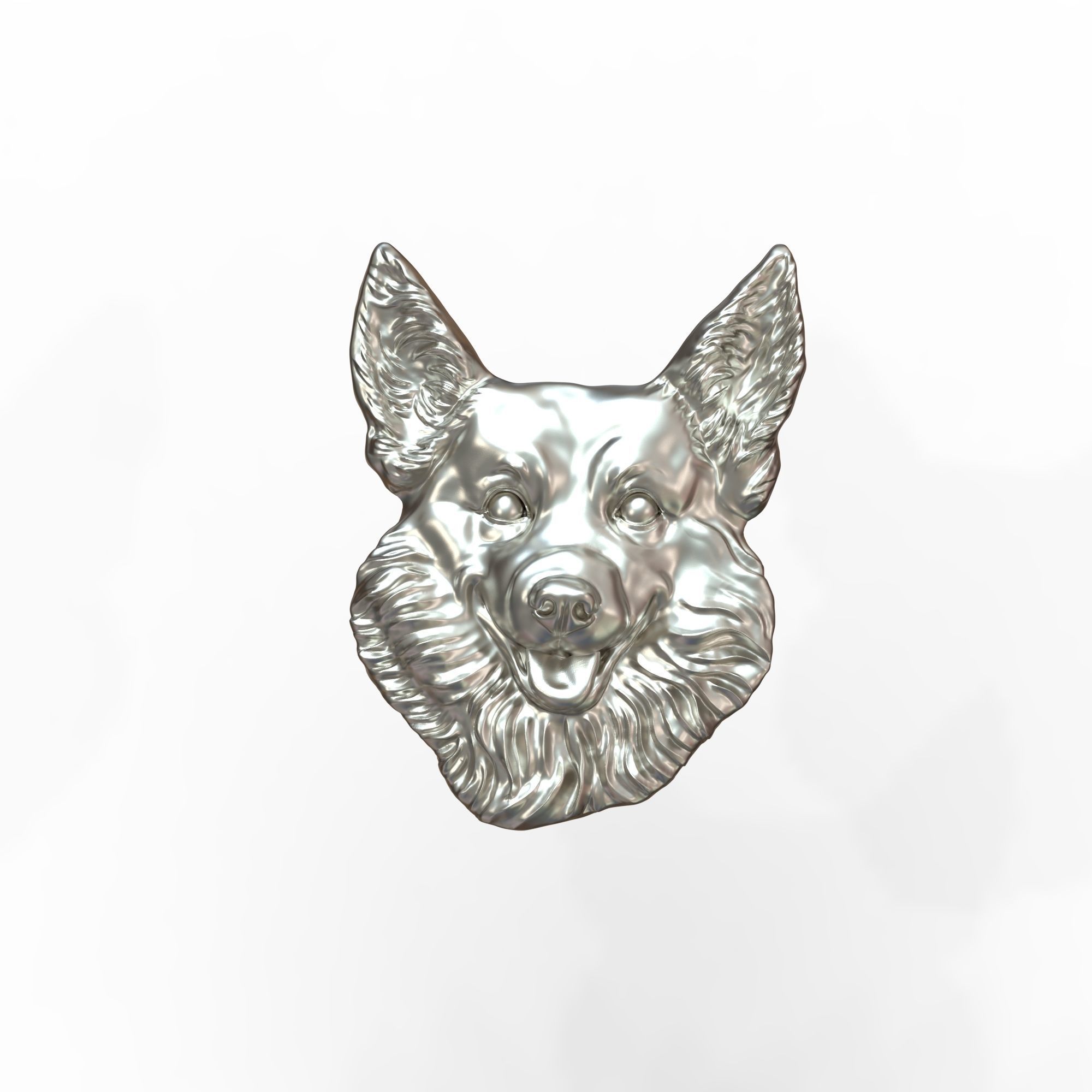 Welsh Corgi Dog bas relief pendant 3D print model 3D print model_29