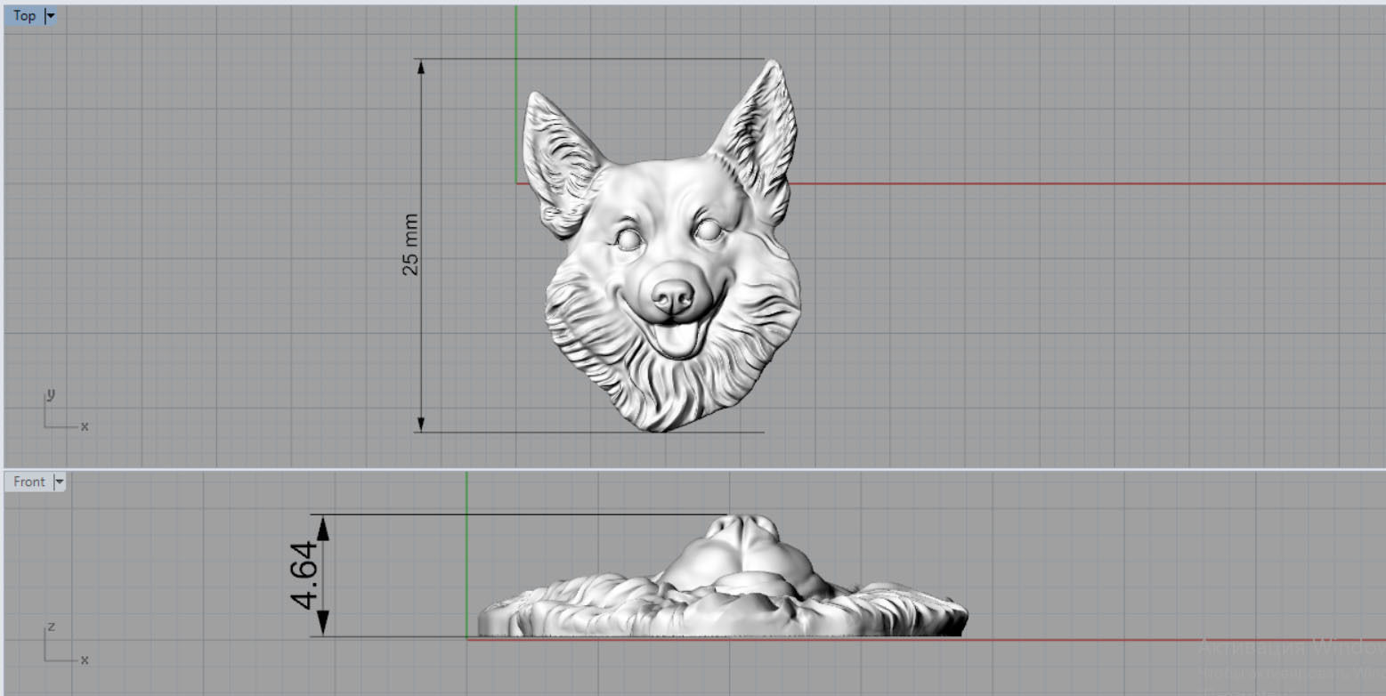 Welsh Corgi Dog bas relief pendant 3D print model 3D print model_12