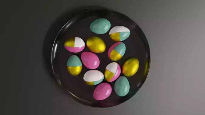 Easter Eggs with Gold print on Plate