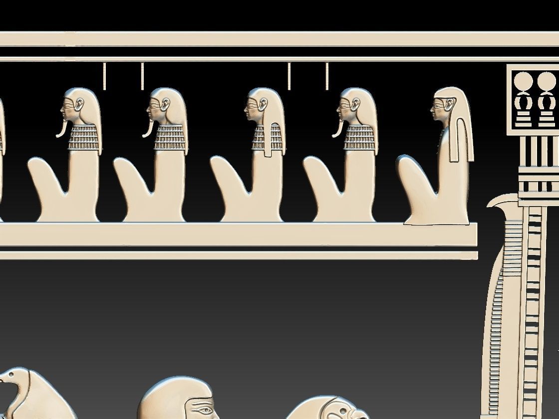 3D Relief of ancient Egyptian Pharaoh for  CNC  3d printing 3D print model_4