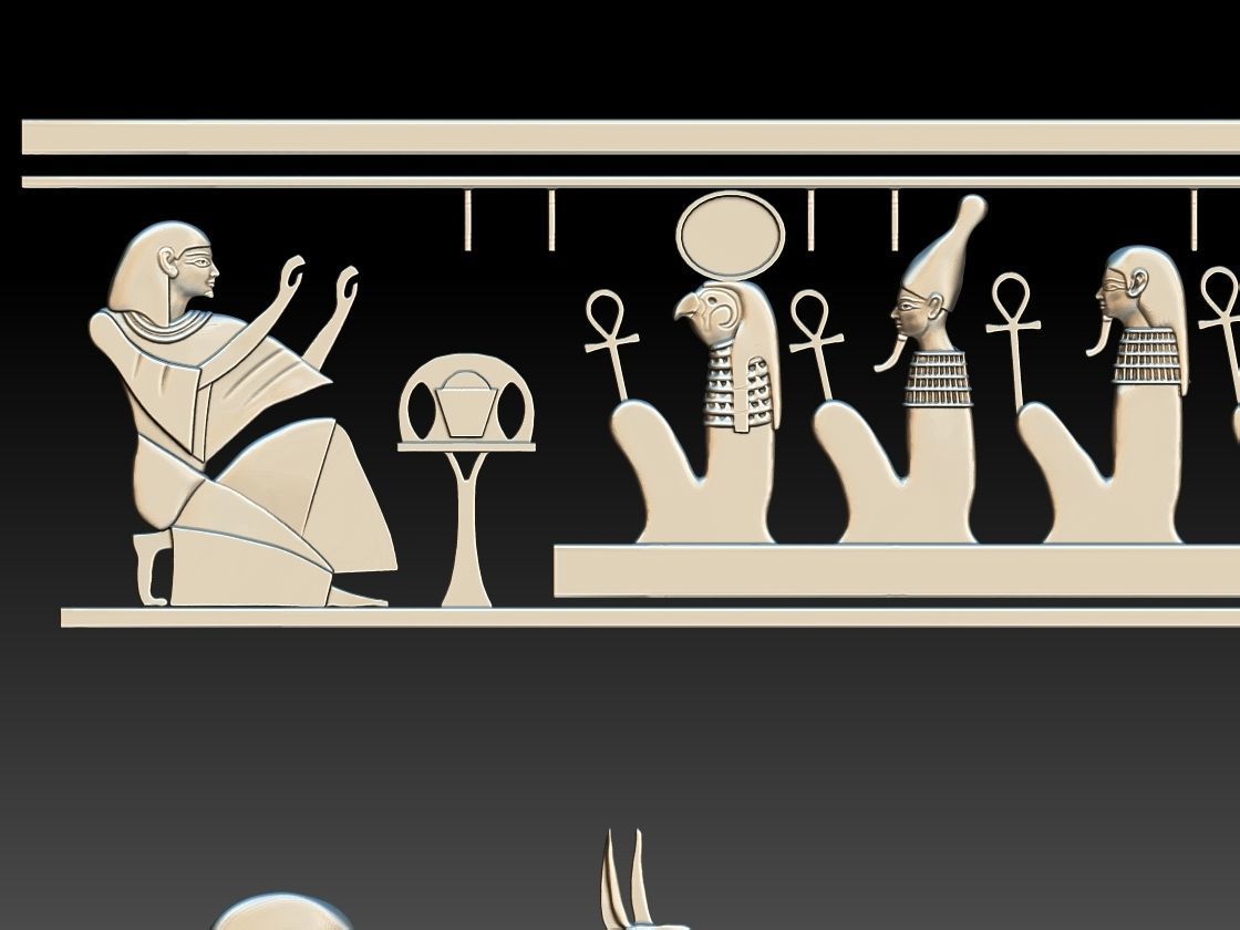 3D Relief of ancient Egyptian Pharaoh for  CNC  3d printing 3D print model_1