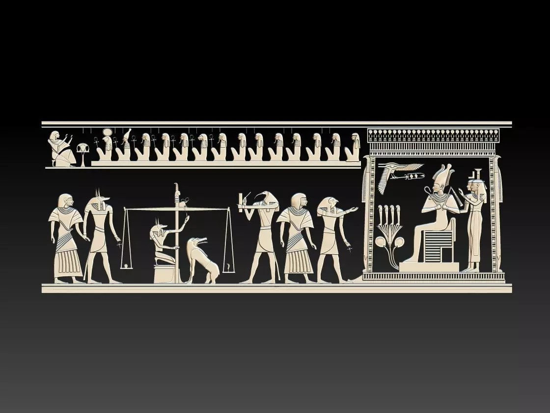 3D Relief of ancient Egyptian Pharaoh for  CNC  3d printing 3D print model_0