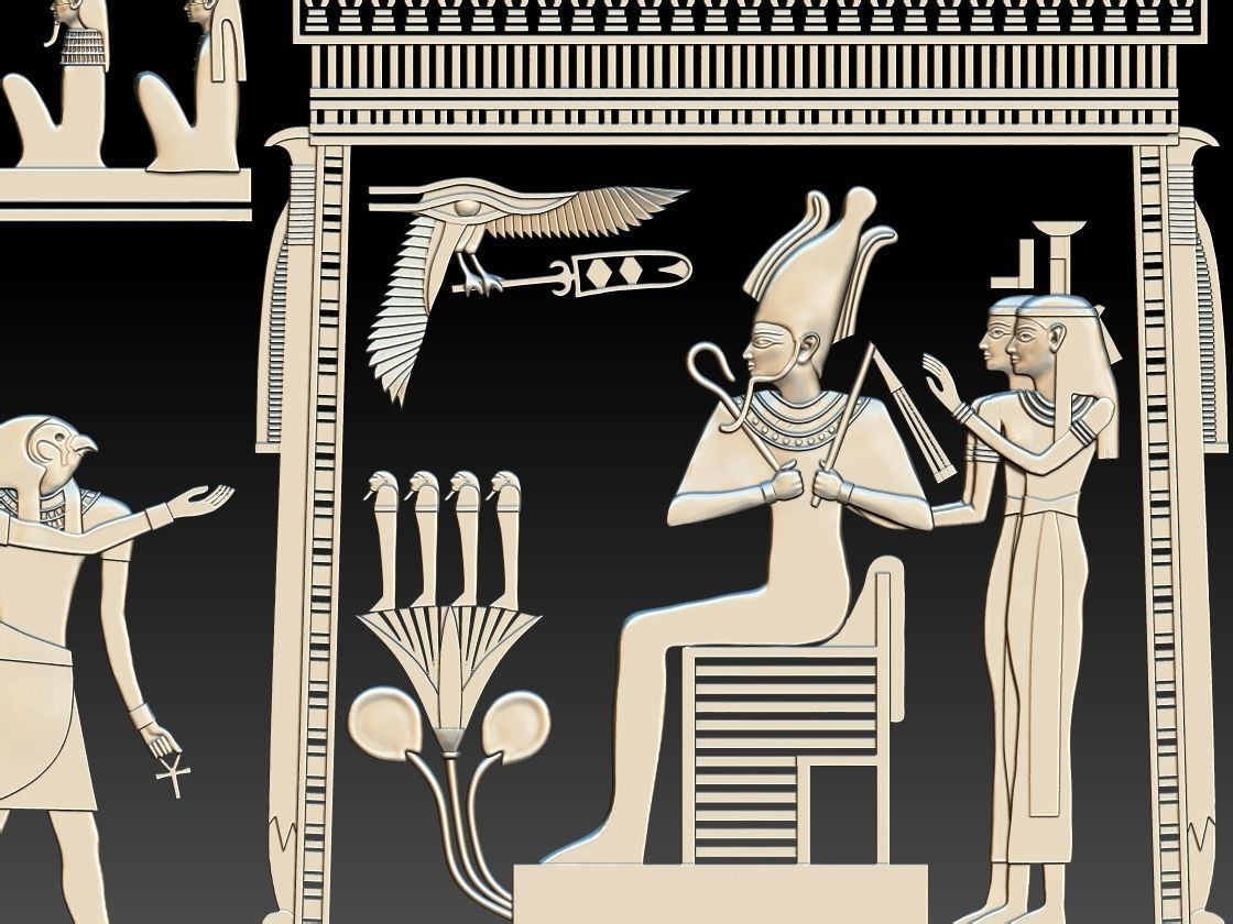 3D Relief of ancient Egyptian Pharaoh for  CNC  3d printing 3D print model_3