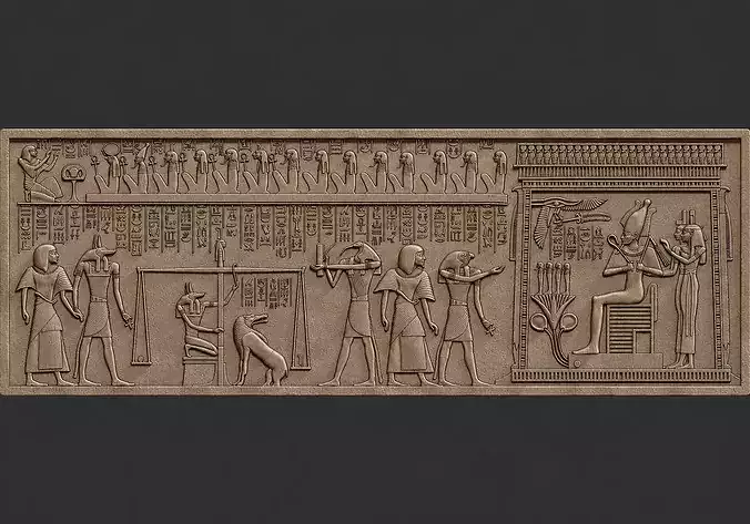 Judgement of Dead Osiris Egyptian 3D Printable Model CNC