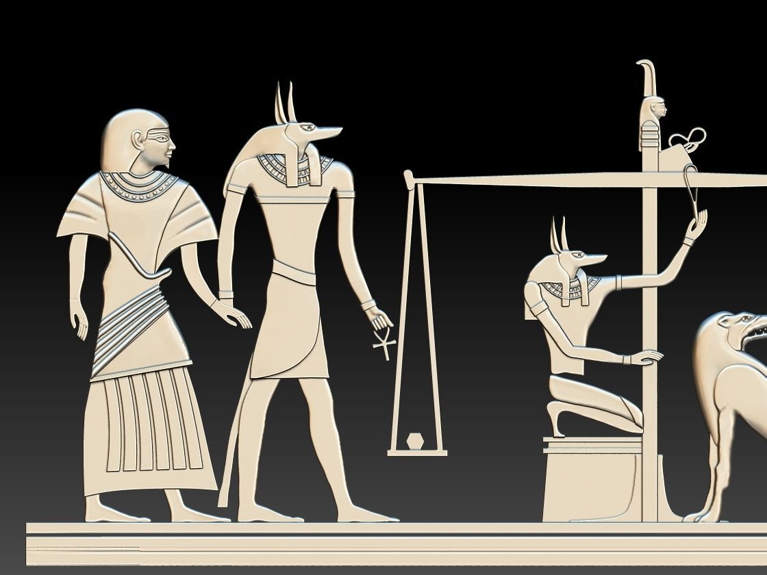 3D Relief of ancient Egyptian Pharaoh for  CNC  3d printing 3D print model_5