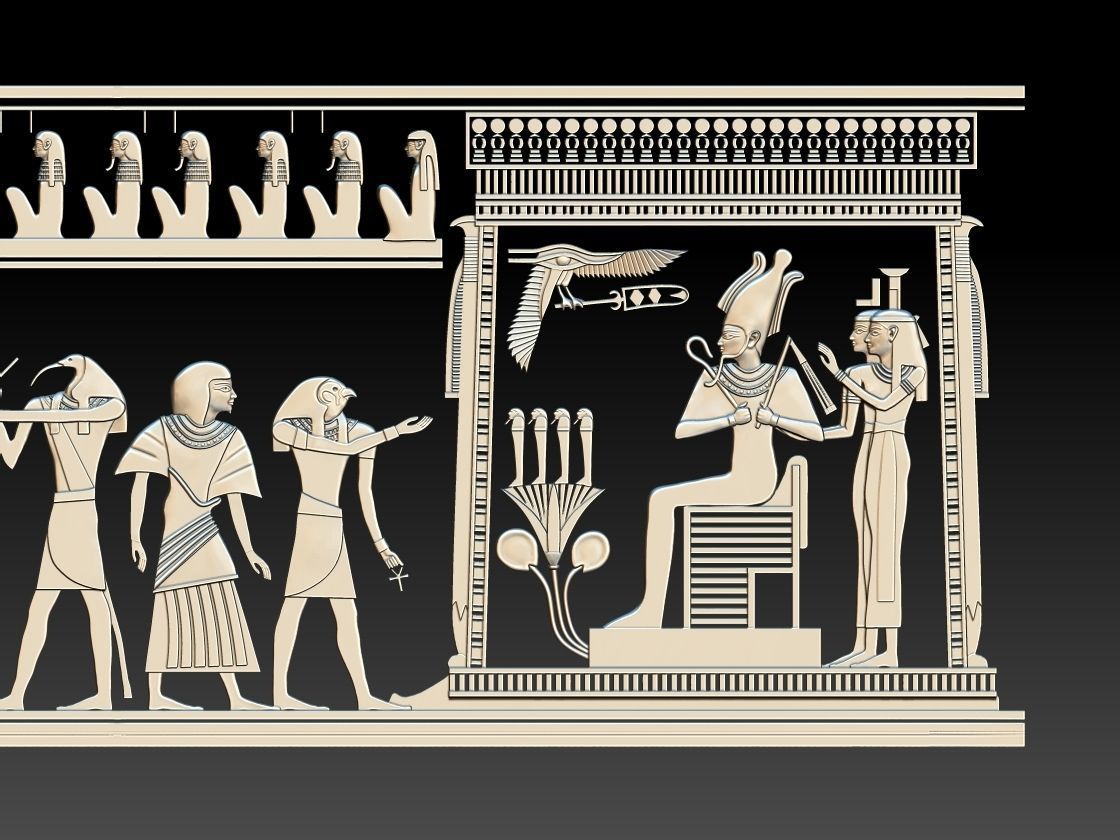 3D Relief of ancient Egyptian Pharaoh for  CNC  3d printing 3D print model_7