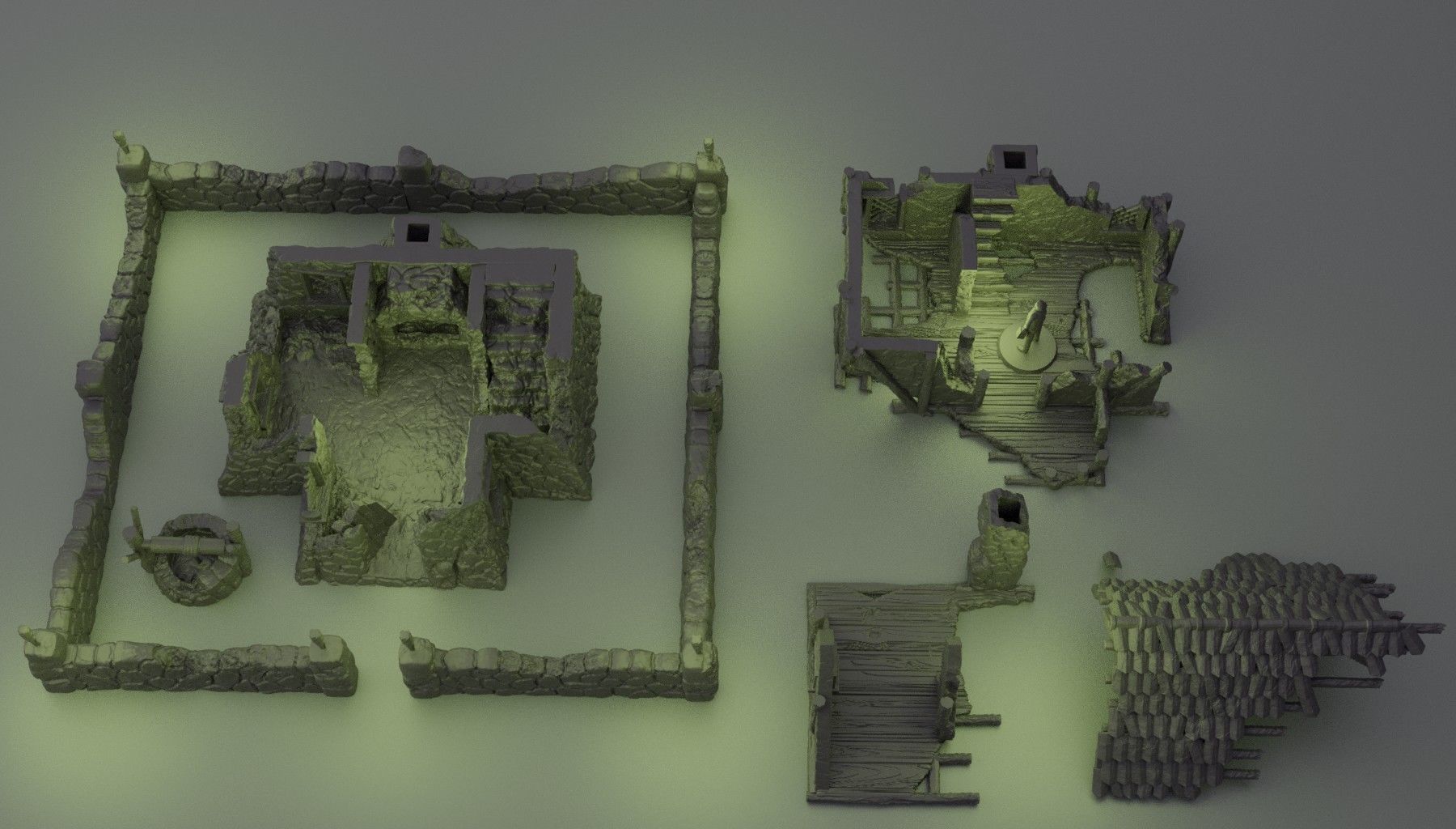 Ruined FarmHouse Tabletop Terrain 28 mm 3D print model_6