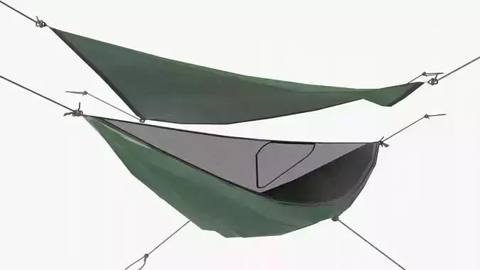 Hammock tent Low-poly 3D model