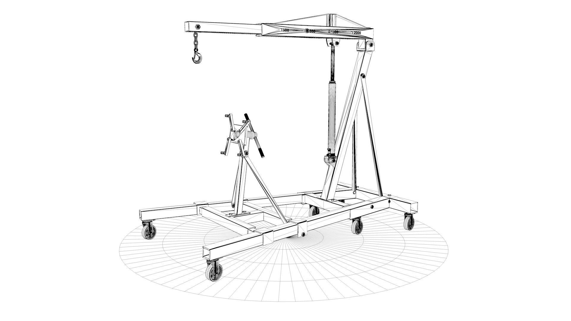Hydraulic folding crane  3D model_10