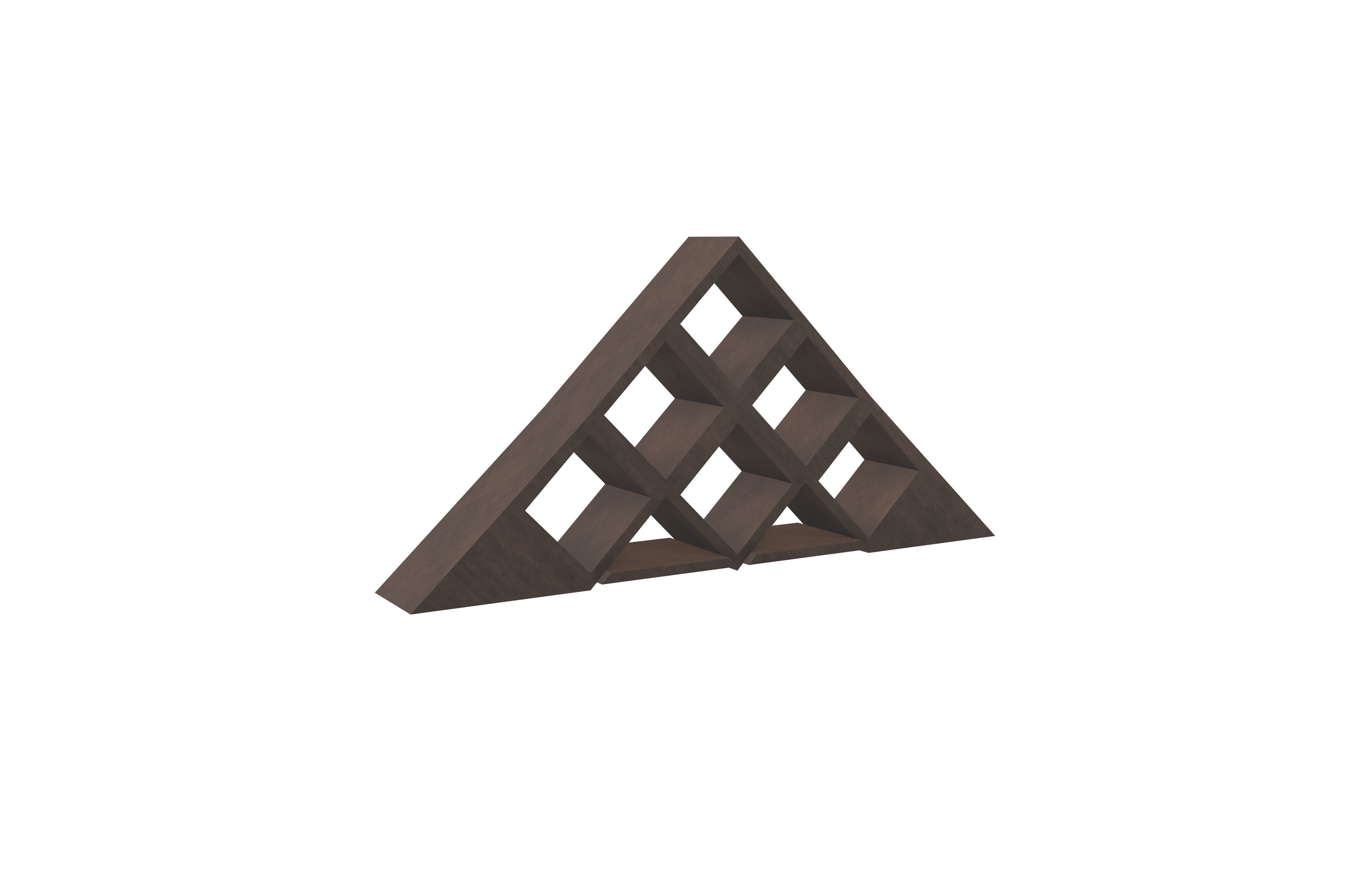 Modular Wooden Shelf v1 001 Low-poly 3D model_3