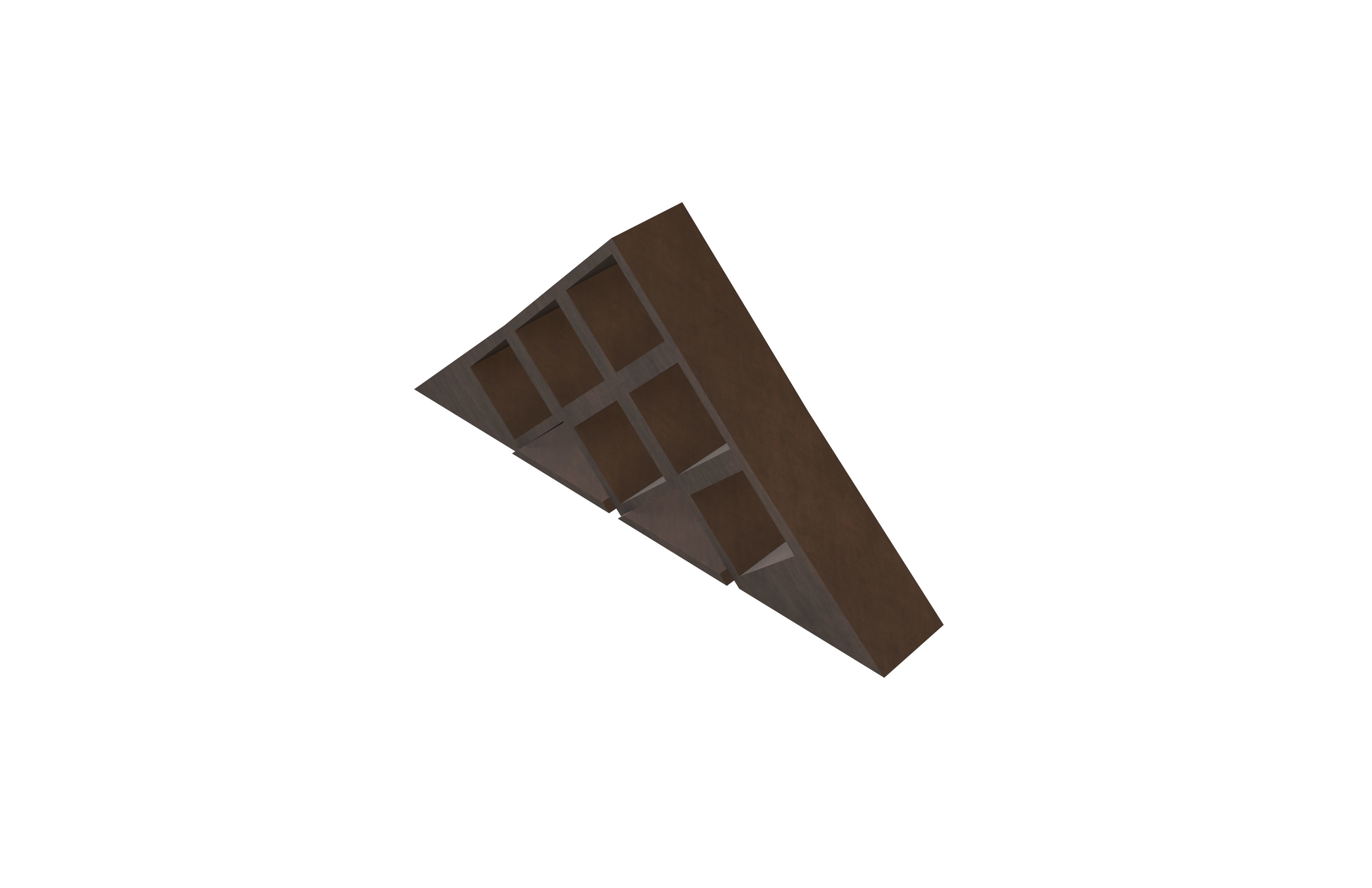 Modular Wooden Shelf v1 001 Low-poly 3D model_1