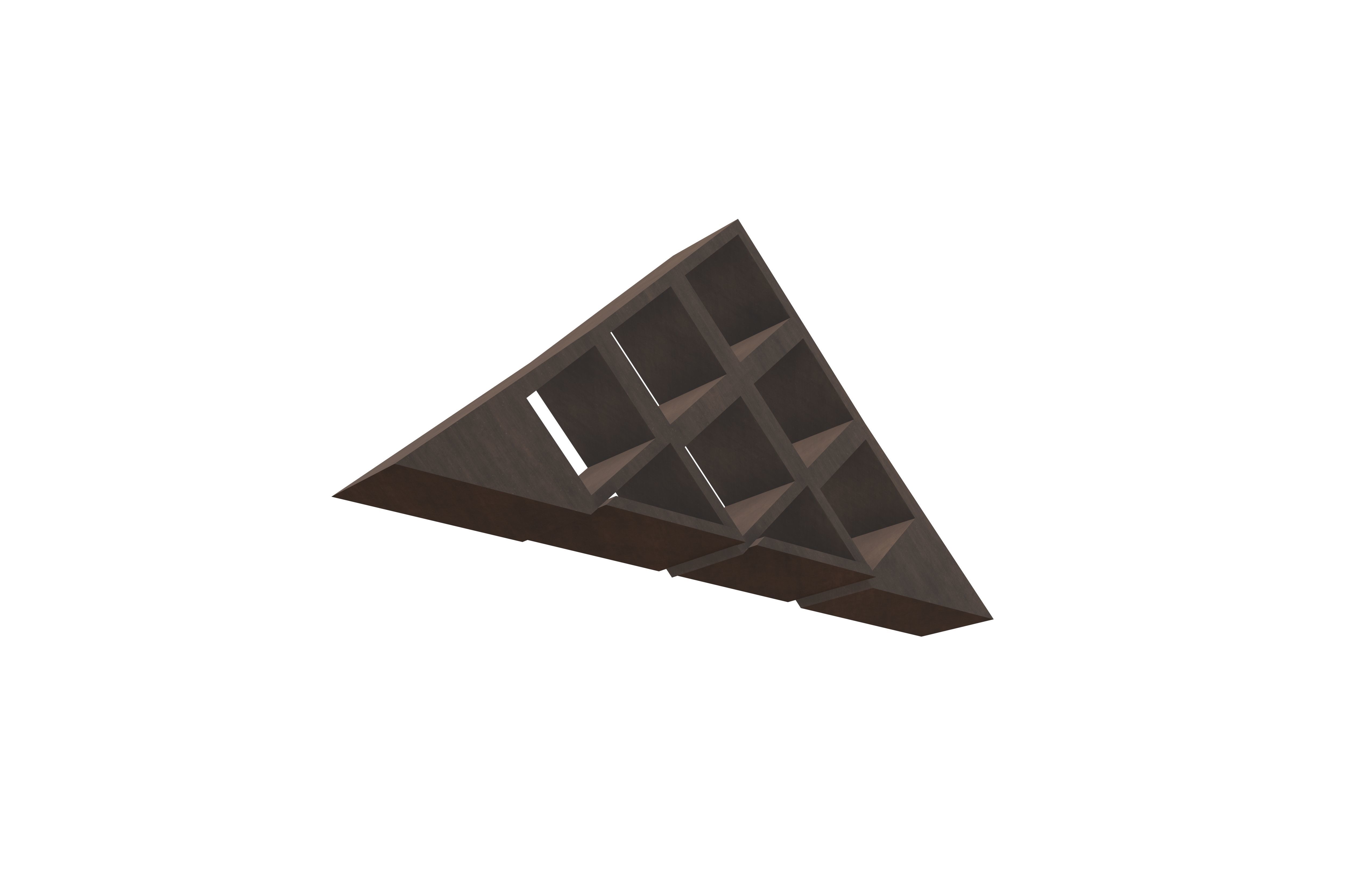 Modular Wooden Shelf v1 001 Low-poly 3D model_2