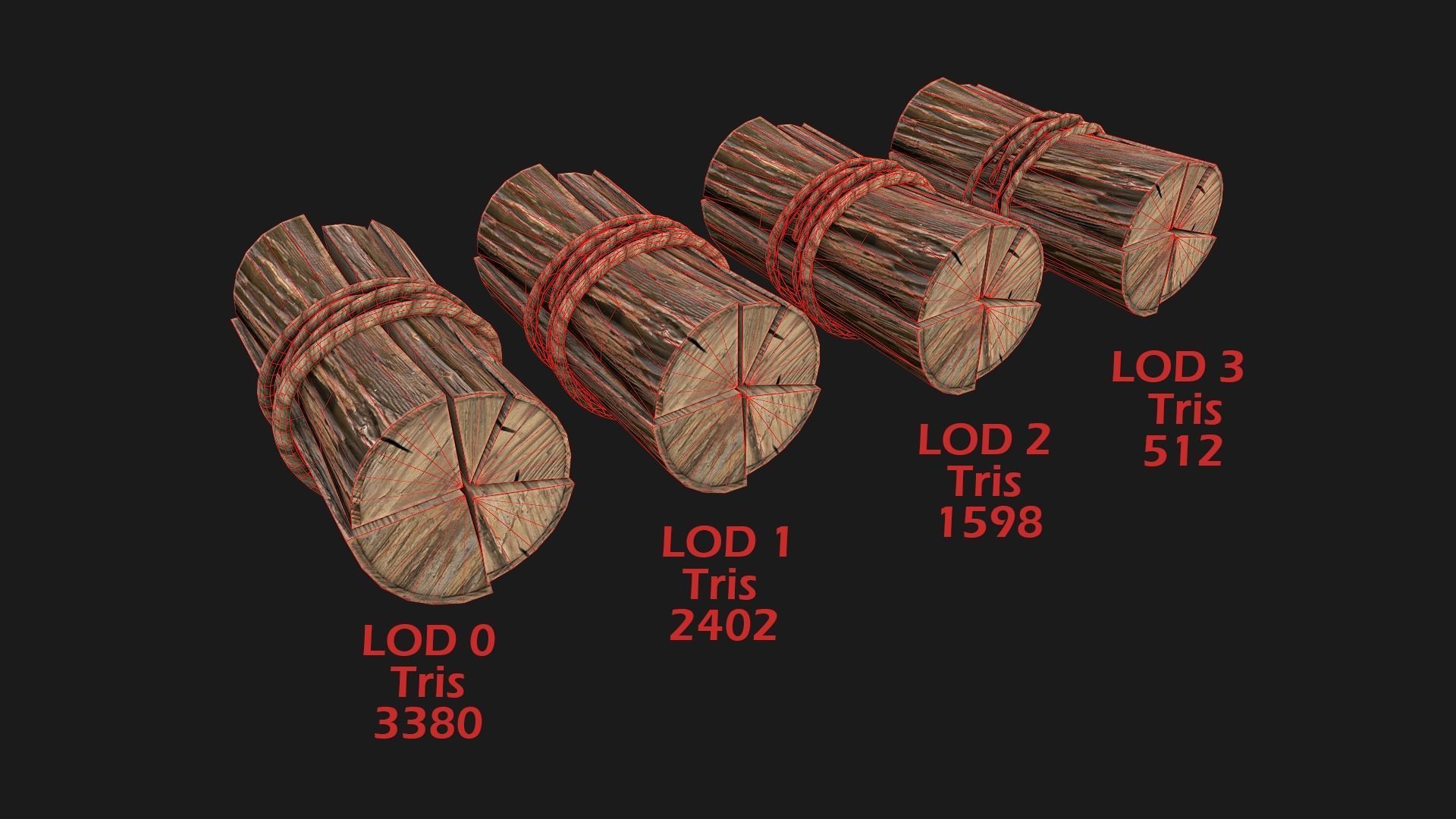 Sawmill and Lumberjack Set Low-poly 3D model_11