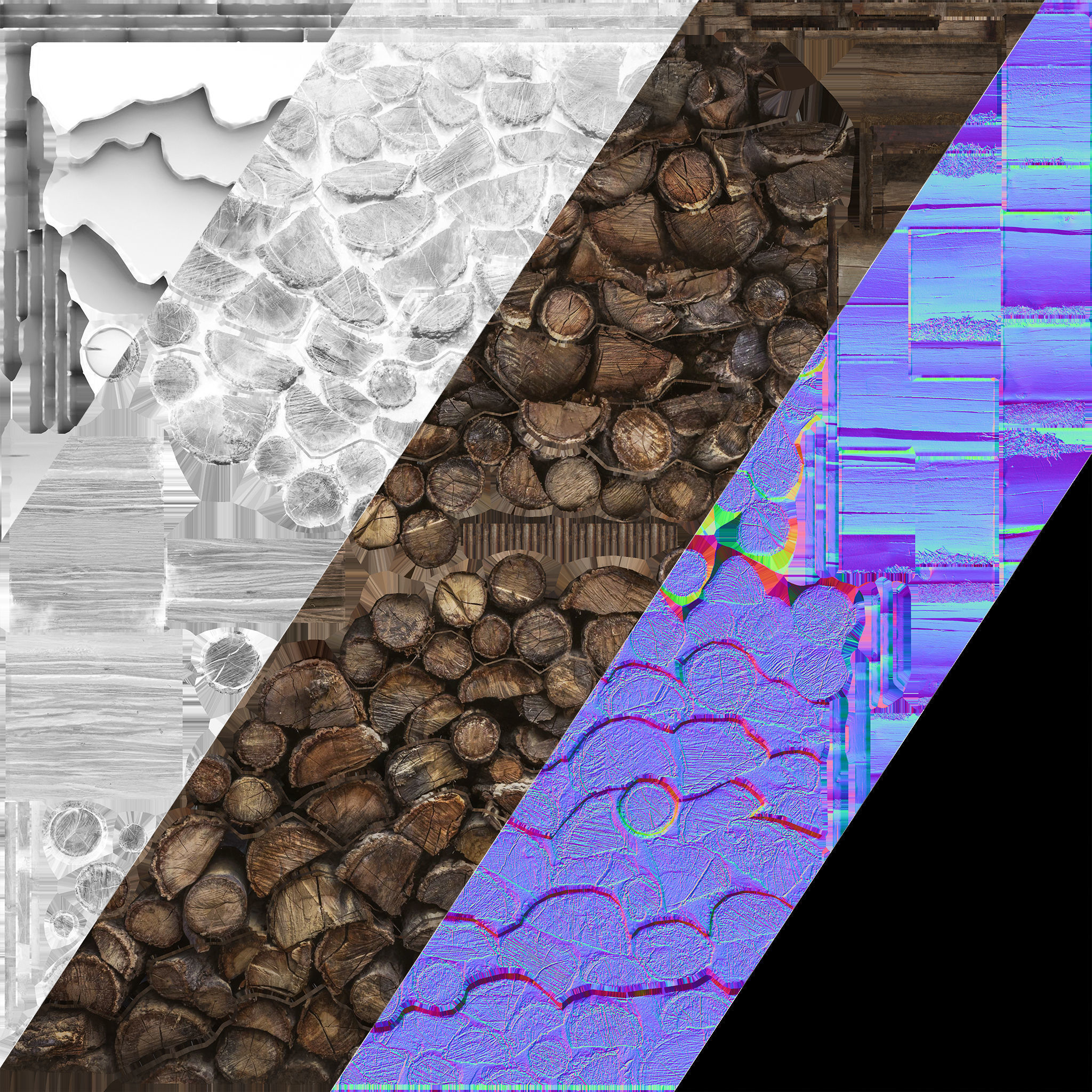 Sawmill and Lumberjack Set Low-poly 3D model_36