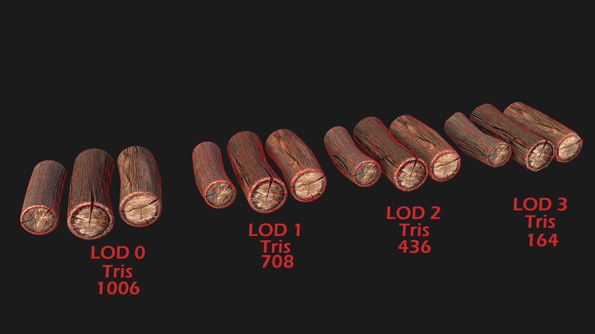 Sawmill and Lumberjack Set Low-poly 3D model_12